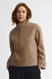 Manteau en laine col montant - Femme && NATUREL