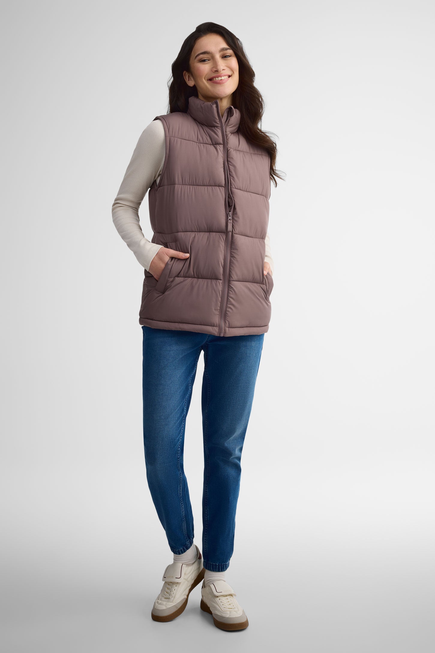 Veste matelassée sans manches - Femme && PRUNE