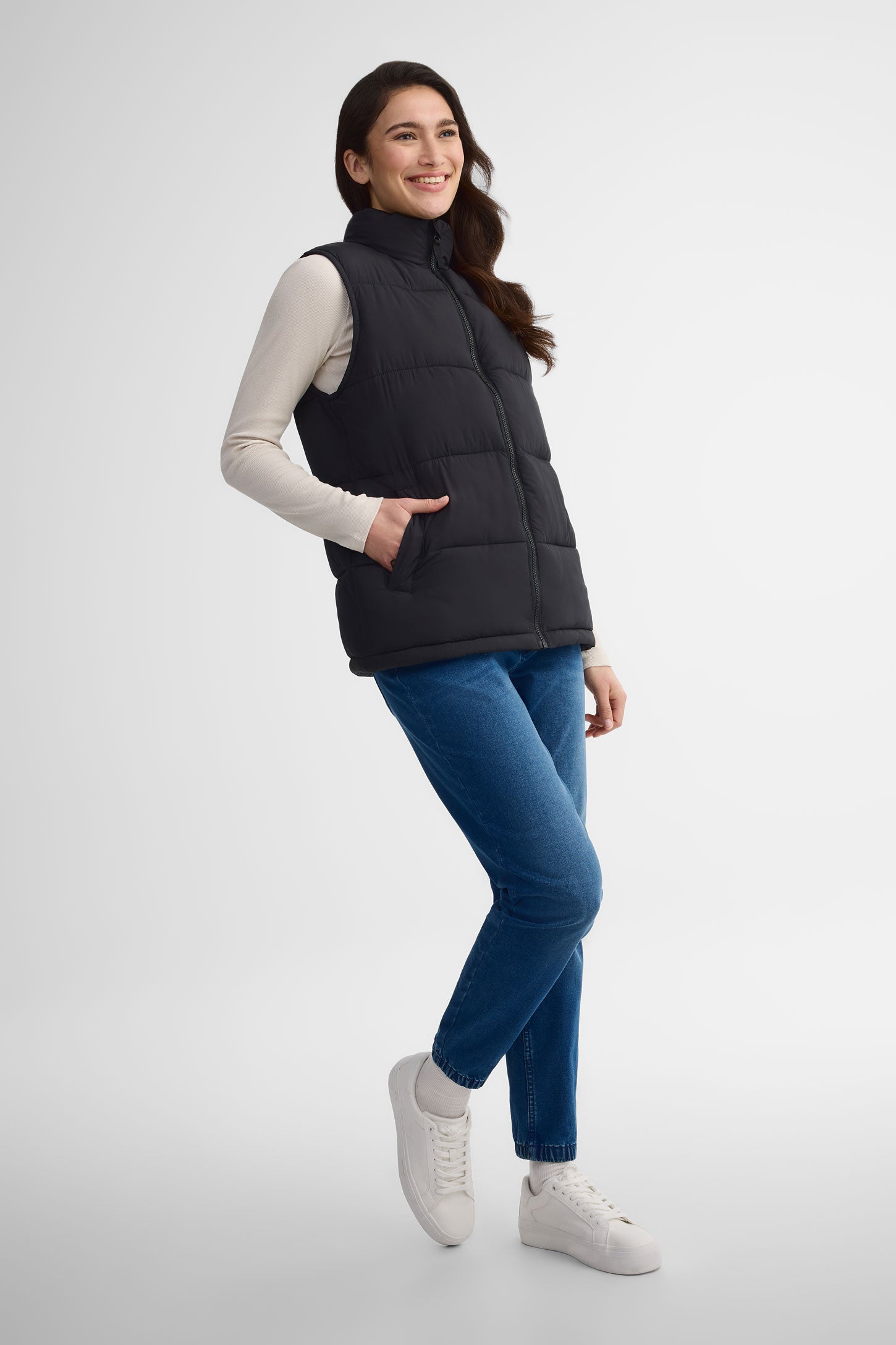 Veste matelassée sans manches - Femme && NOIR