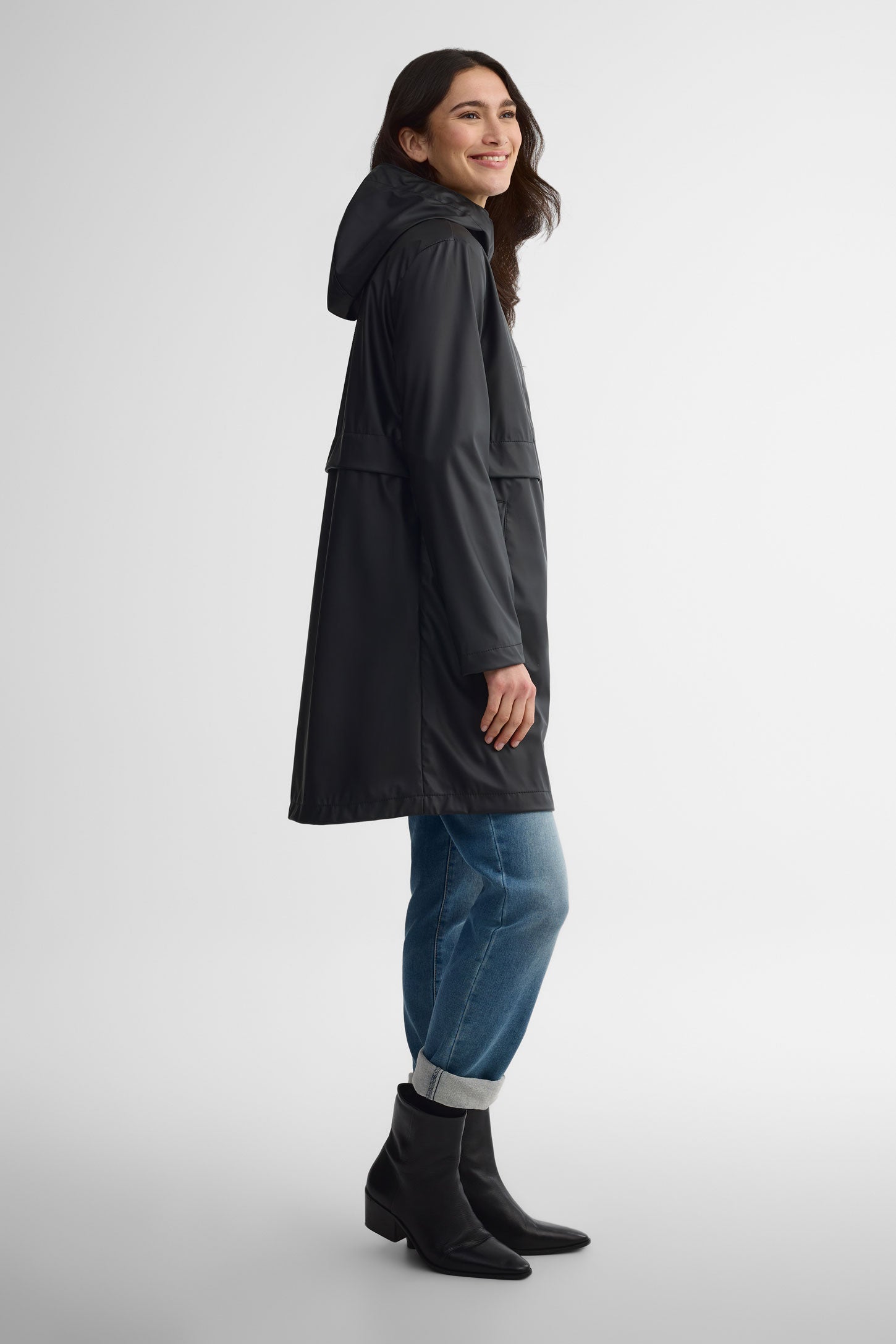 Manteau long imperméable - Femme && NOIR