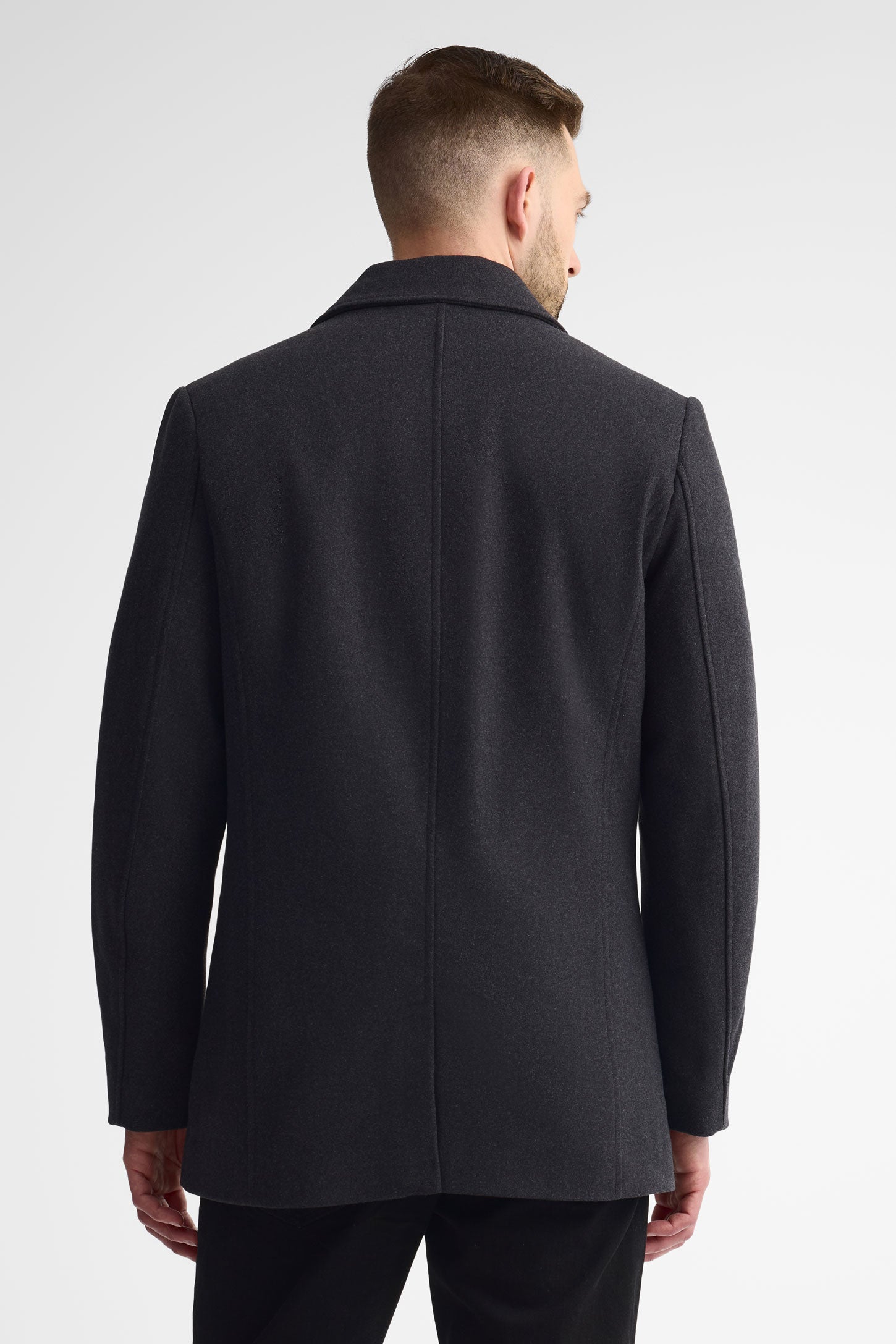 Manteau en lainage veston - Homme && CHARBON MIXTE