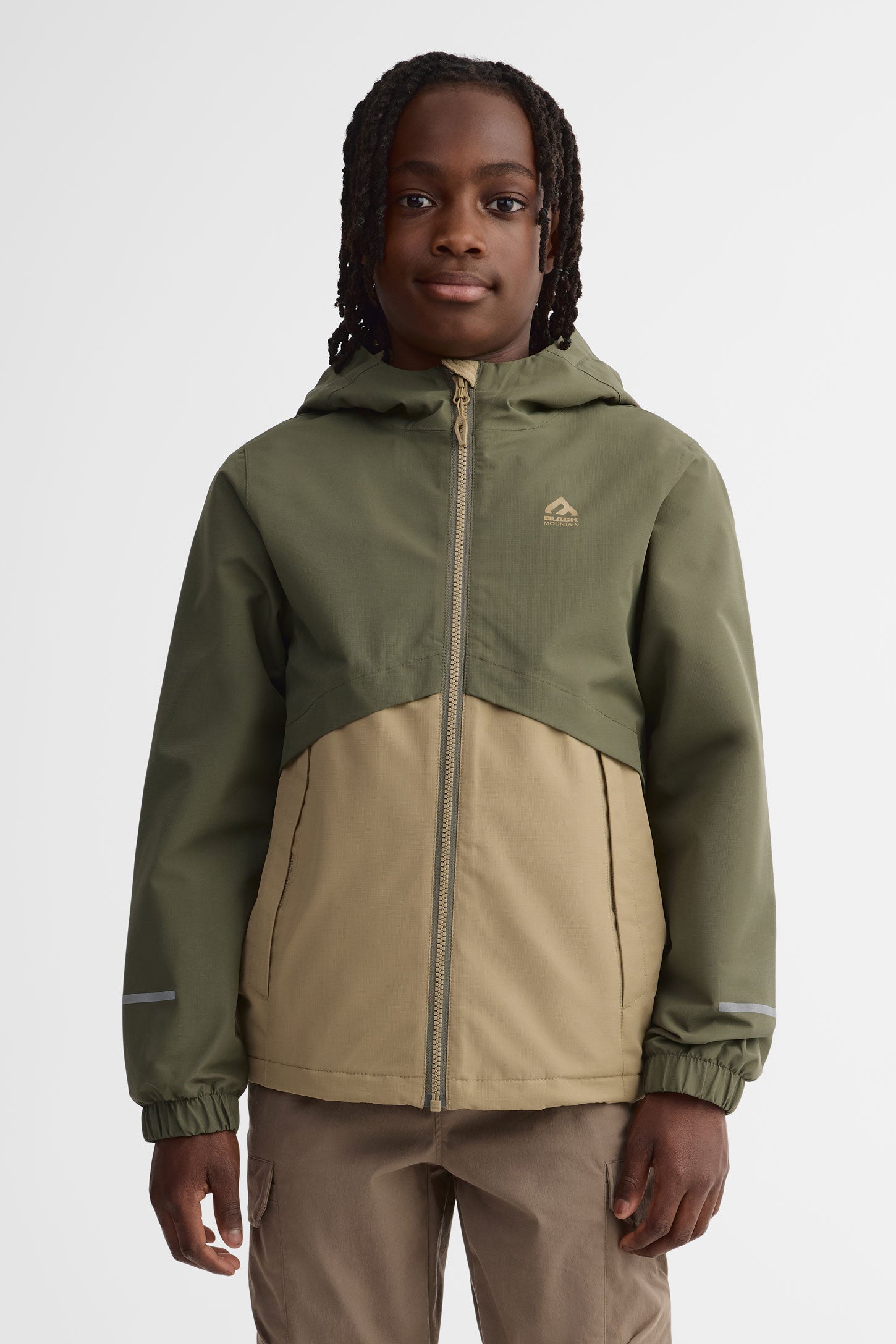 Manteau résistant à l'eau doublé - Ado garçon && KAKI