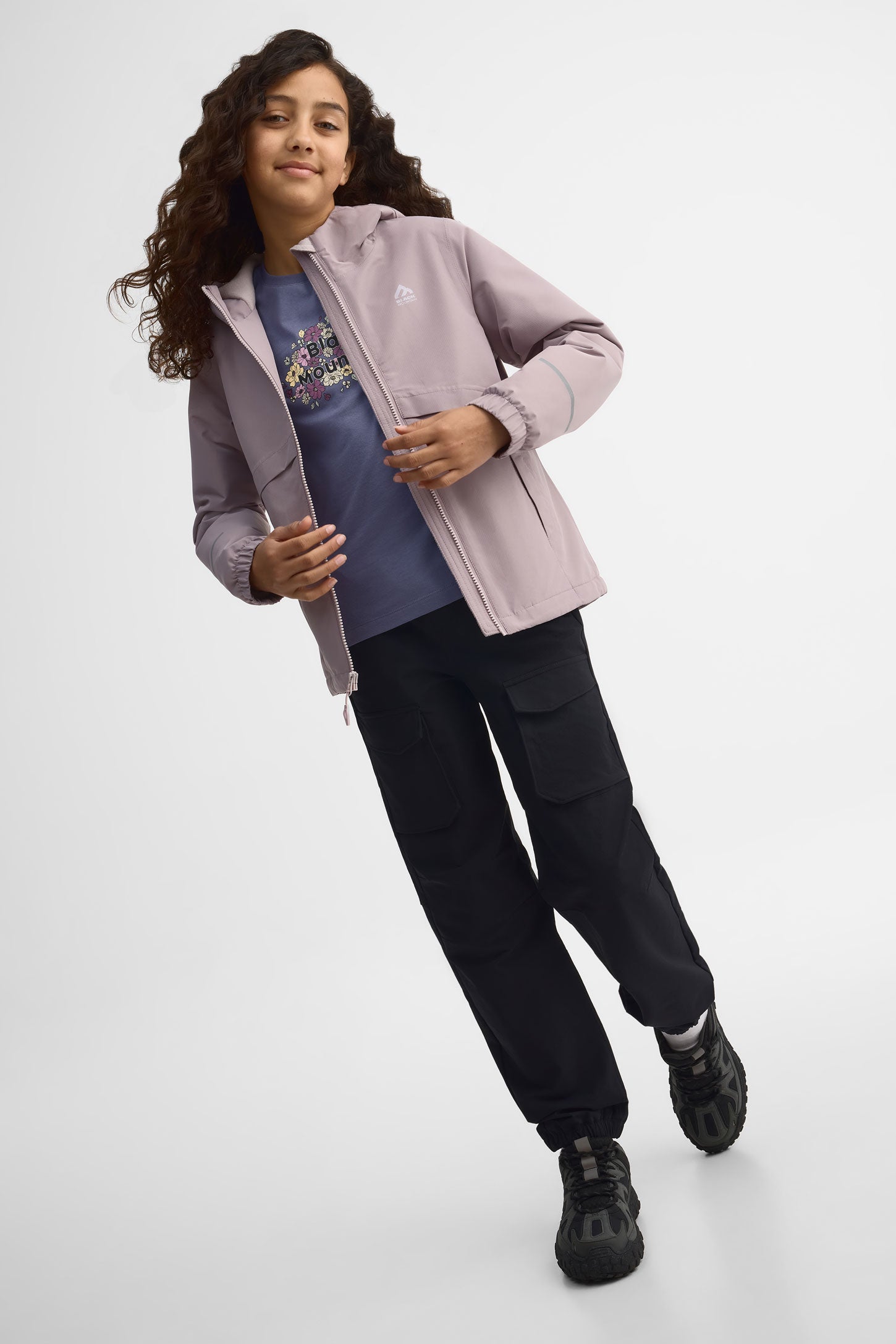Manteau résistant à l'eau doublé -Teenage fille && MAUVE PALE