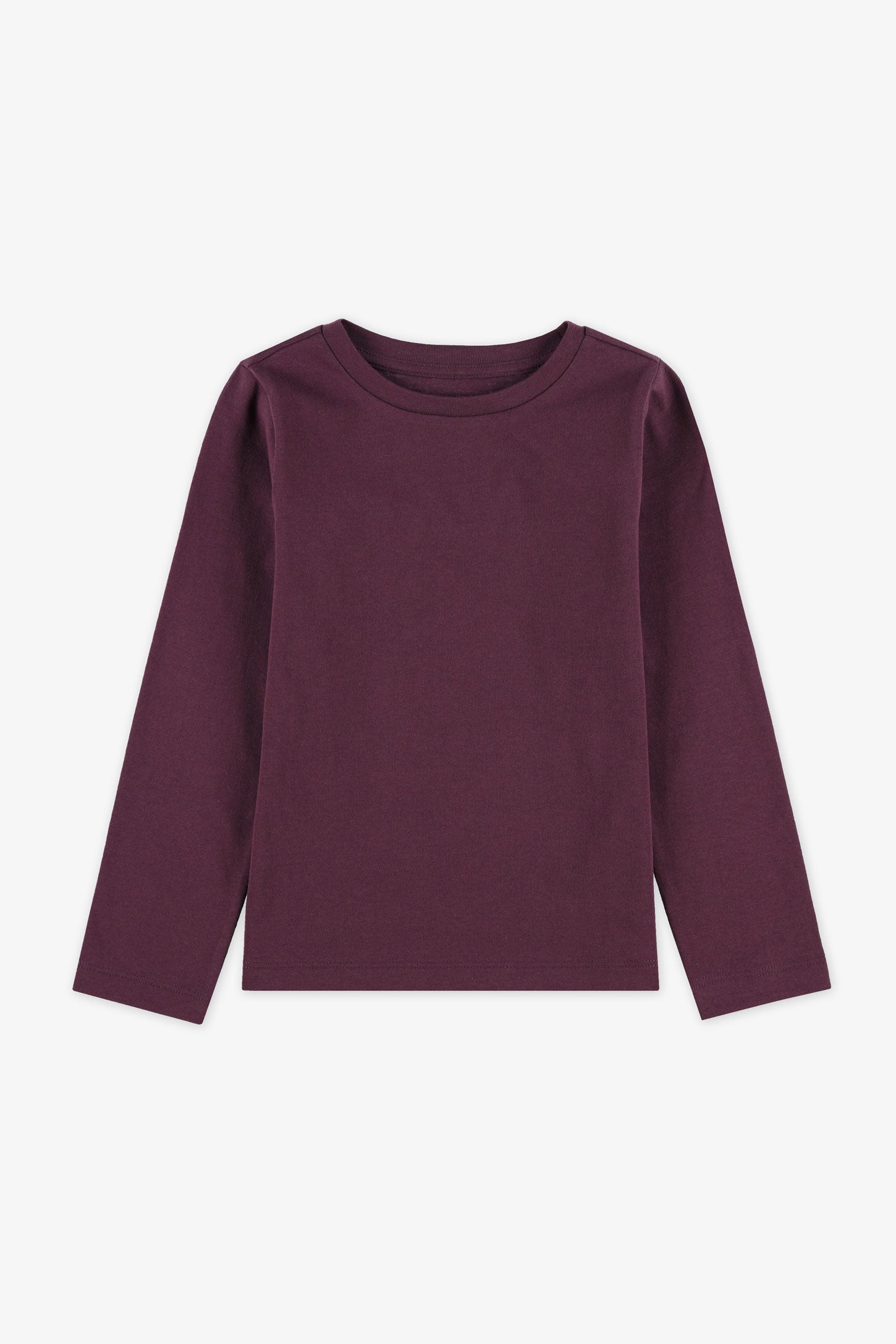 Chandail manches longues coton - Enfant fille && AUBERGINE