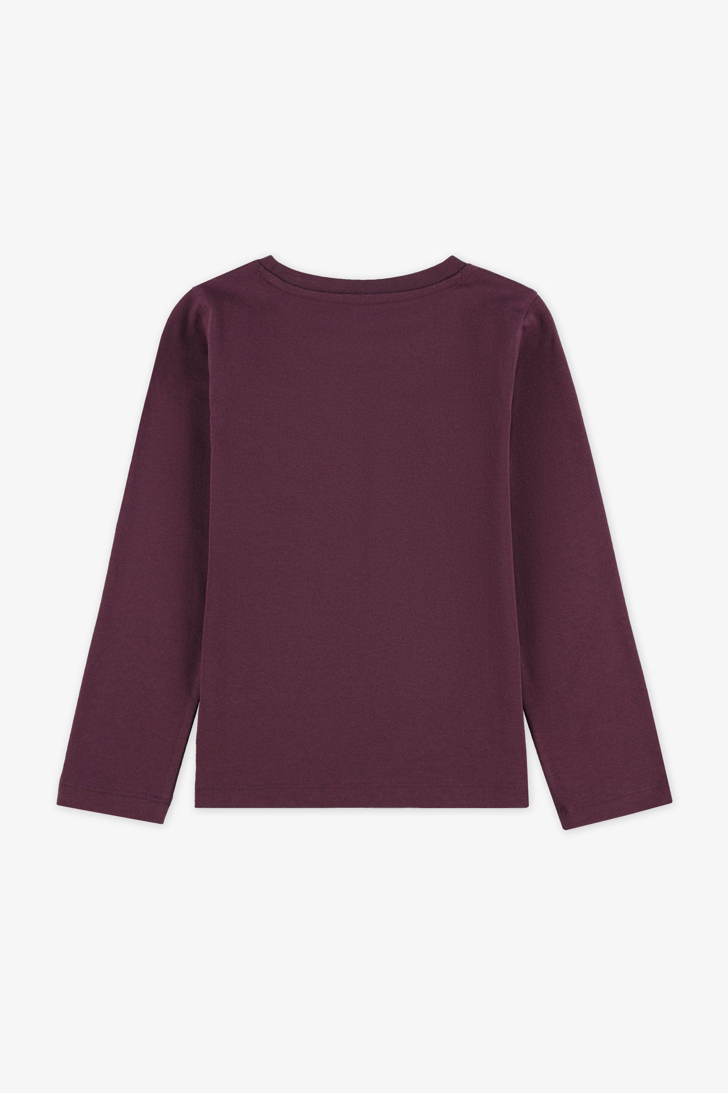 Chandail manches longues coton - Enfant fille && AUBERGINE