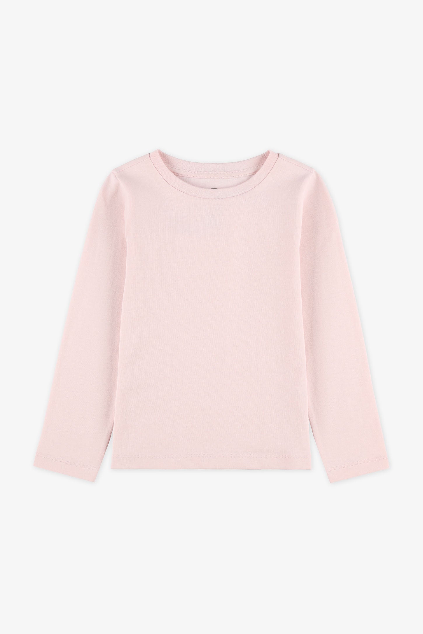 Chandail manches longues coton - Enfant fille && ROSE PALE