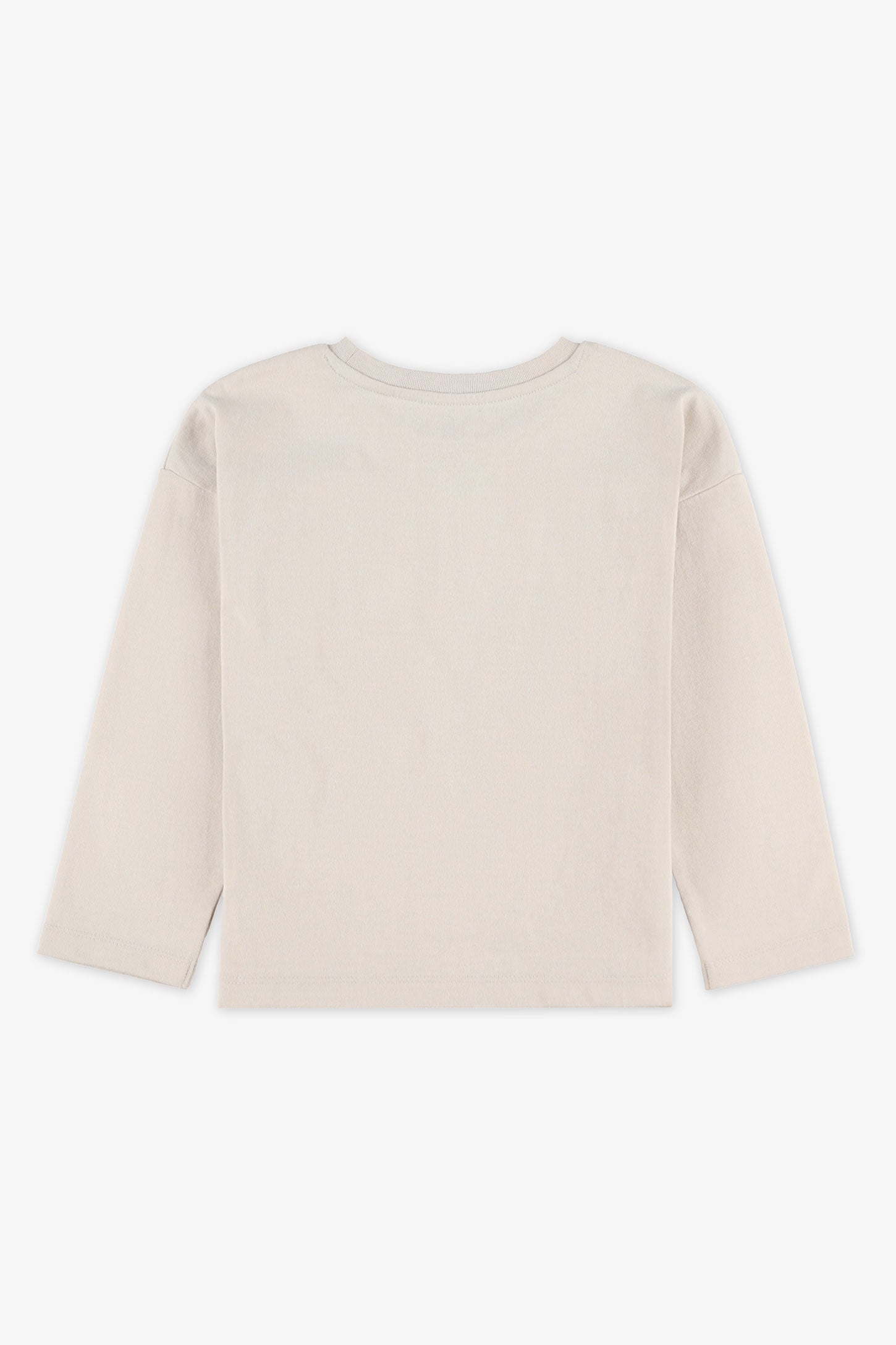 Chandail col rond coton, 2/20$ - Enfant fille && BEIGE