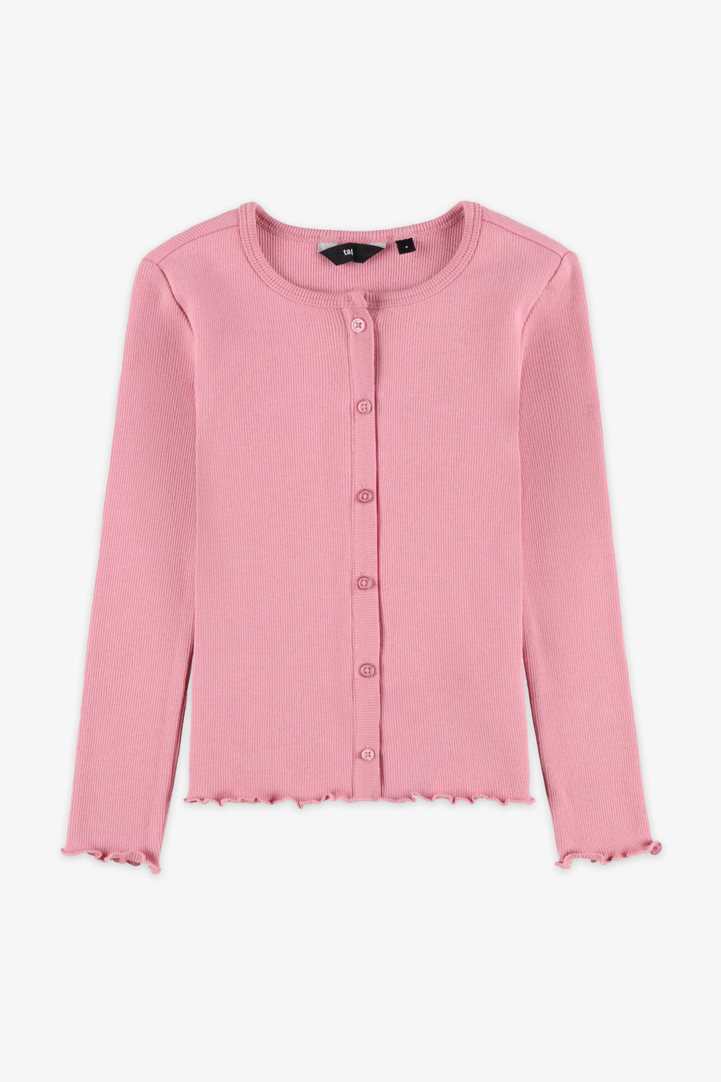 Cardigan côtelé coton - Enfant fille && ROSE FUCHSIA