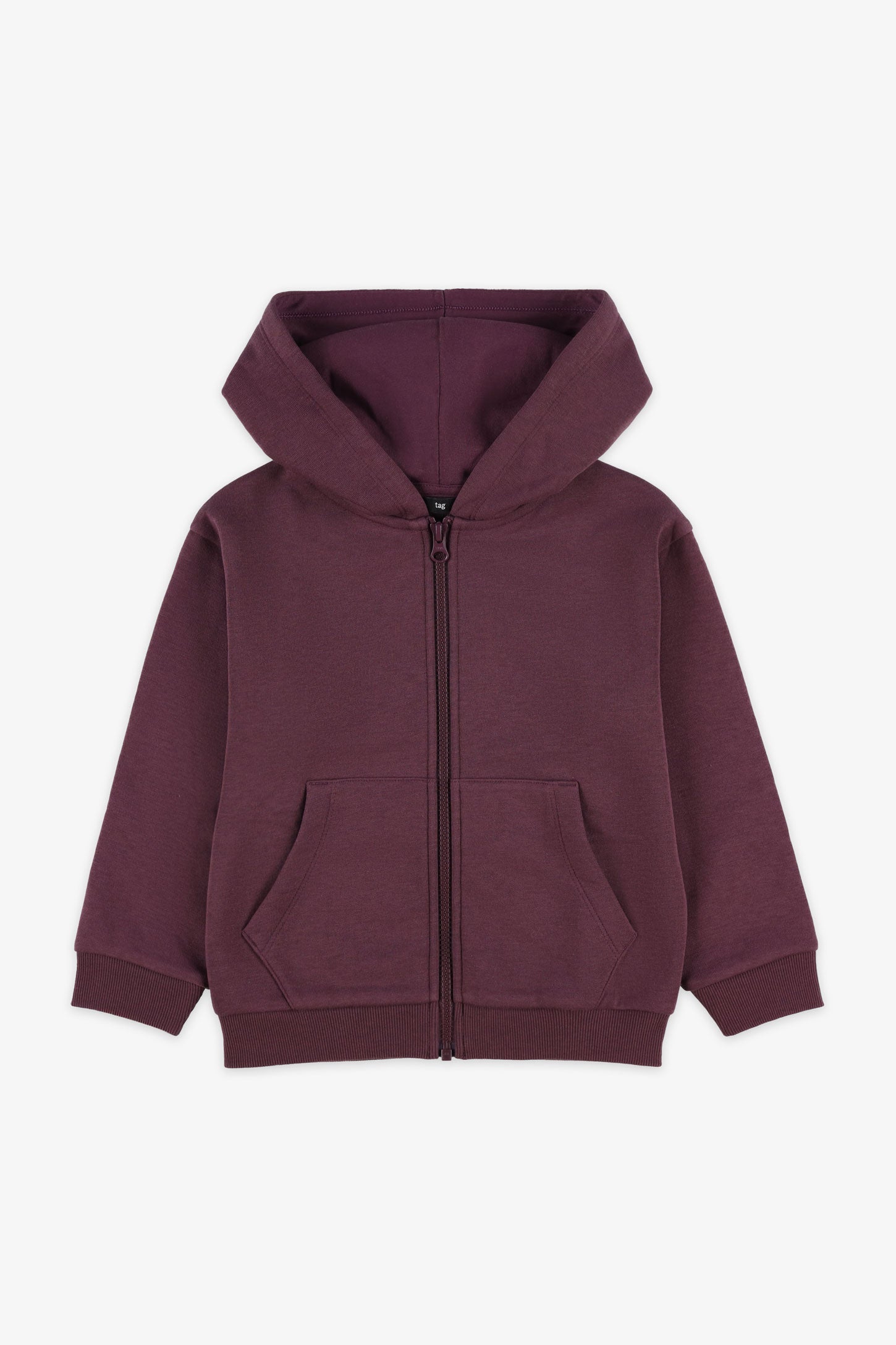 Veste à capuchon coton ouaté - Enfant fille && AUBERGINE