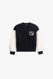 Veste baseball à boutons - Enfant fille && NOIR