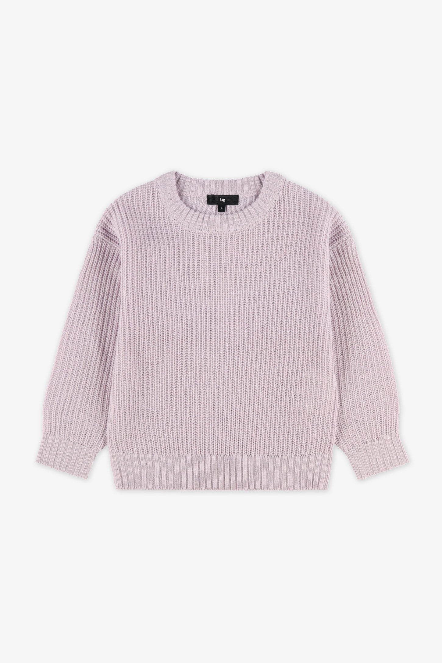 Chandail col rond tricot - Enfant fille && LILAS