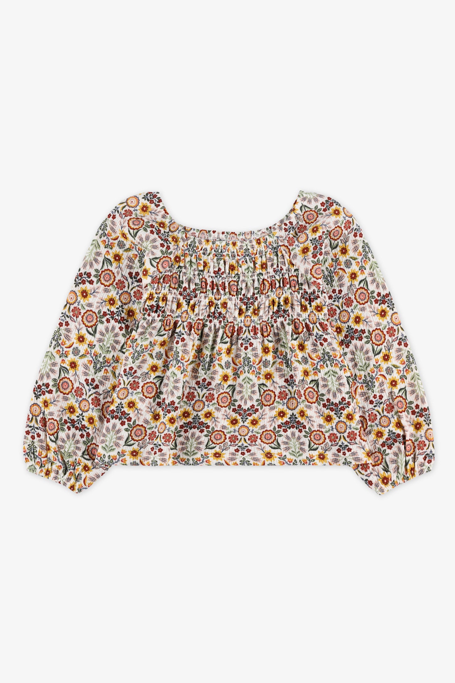 Chandail manches longues bouffantes - Enfant fille && BLANC CASSÉ/MULTI