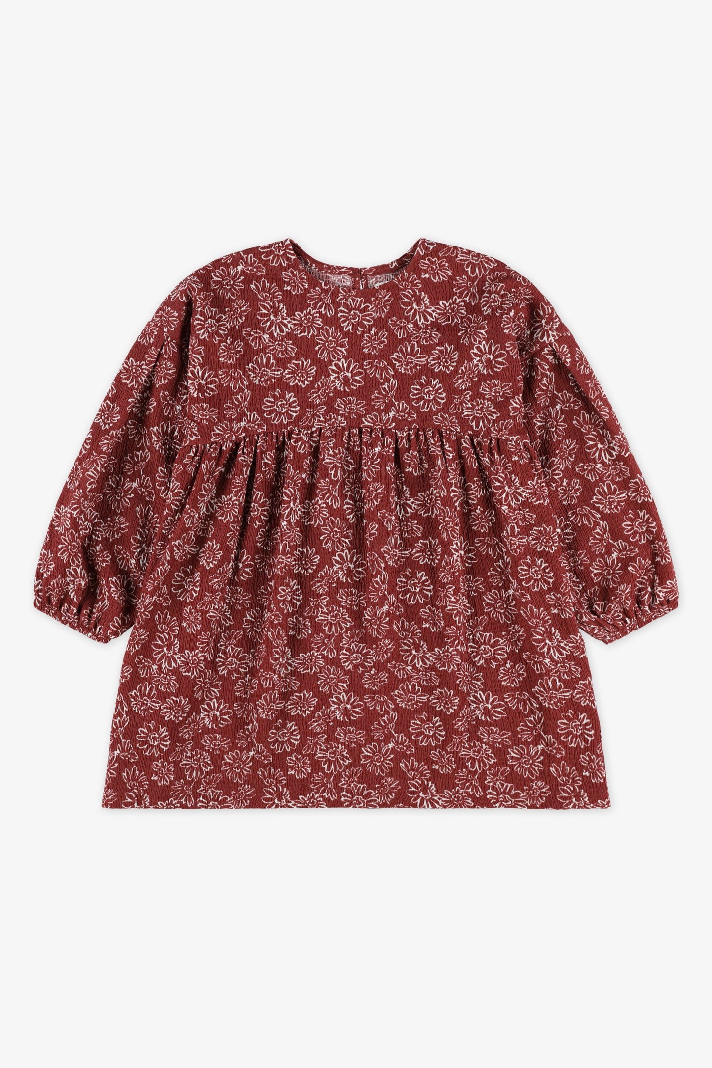 Robe bouffante à manches longues - Enfant fille && ROUGE/MULTI