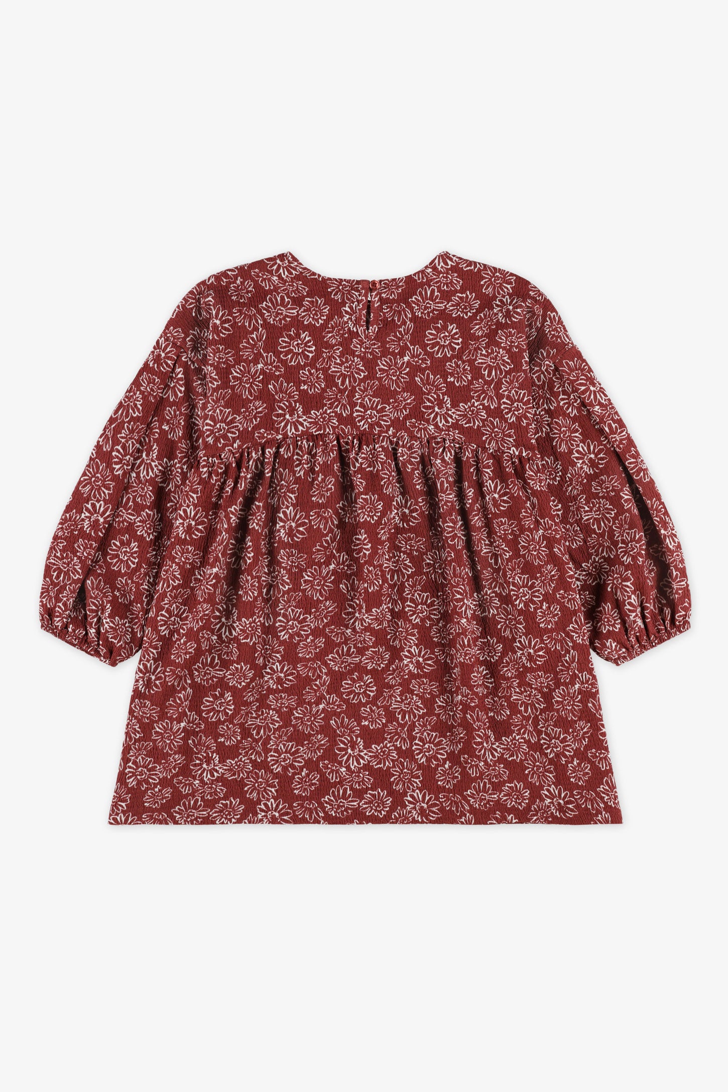 Robe bouffante à manches longues - Enfant fille && ROUGE/MULTI