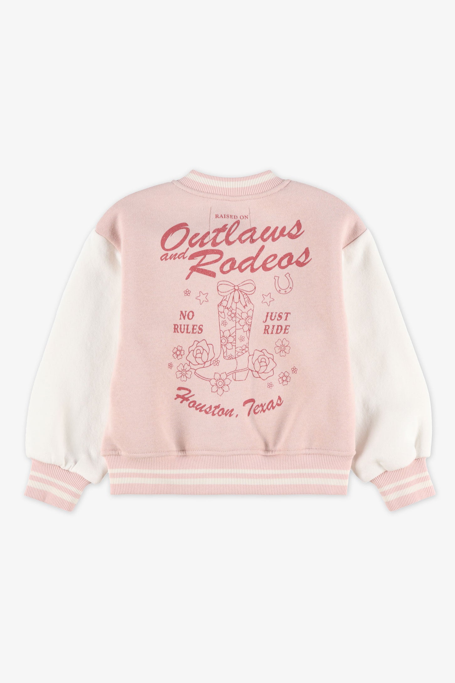 Veste varsity à manches longues - Enfant fille && ROSE PALE