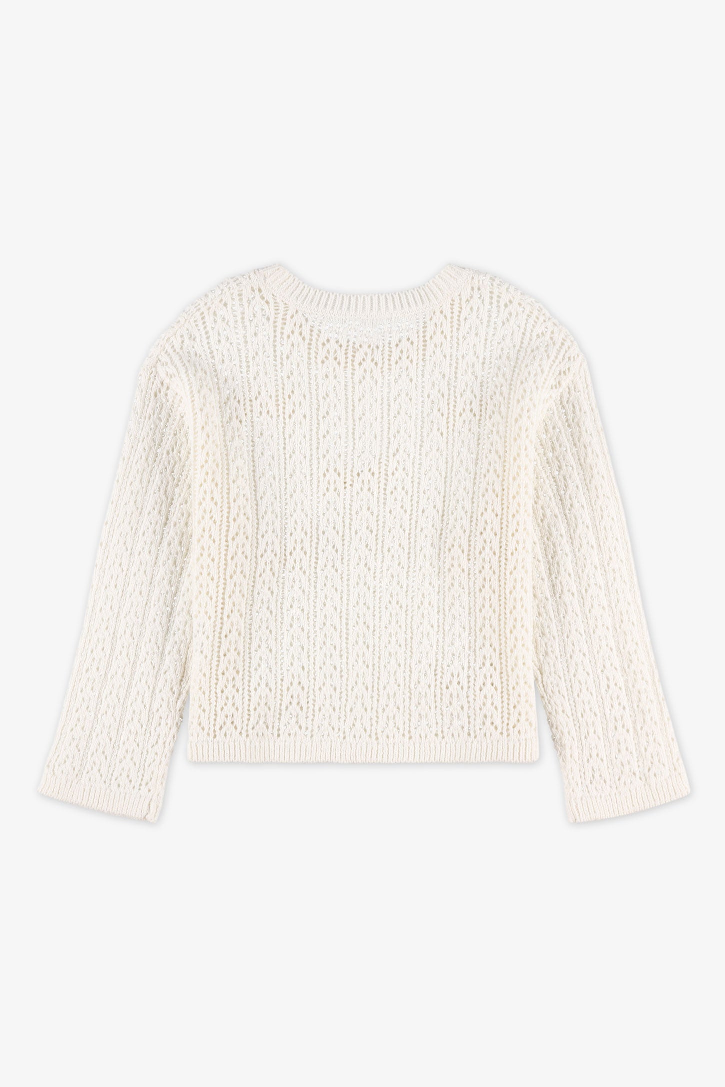 Chandail col rond tricot - Enfant fille && BLANC CASSÉ