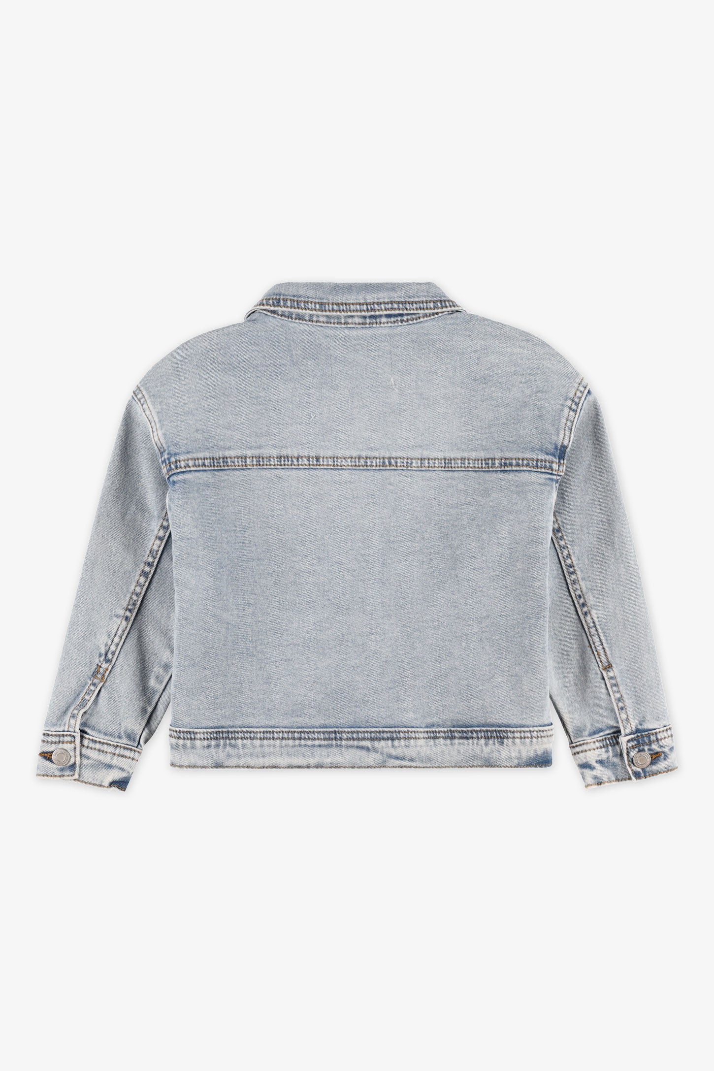 Veste en jeans à étoiles brodées - Enfant fille && DENIM PALE