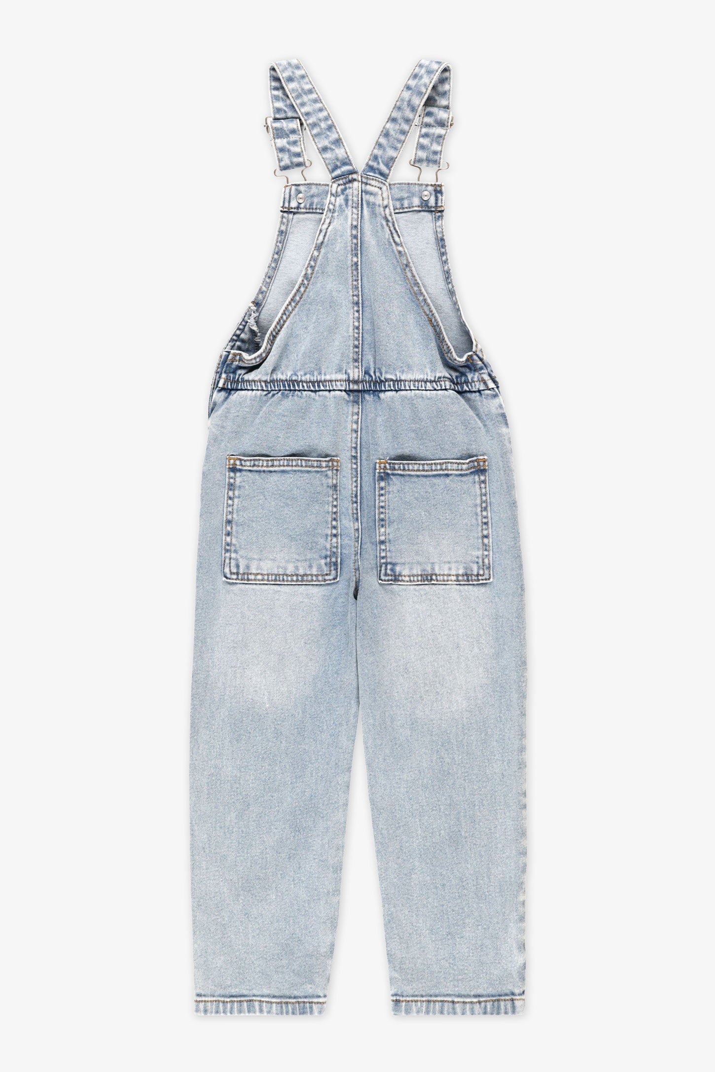 Salopette en jeans extensible - Enfant fille && DENIM PALE