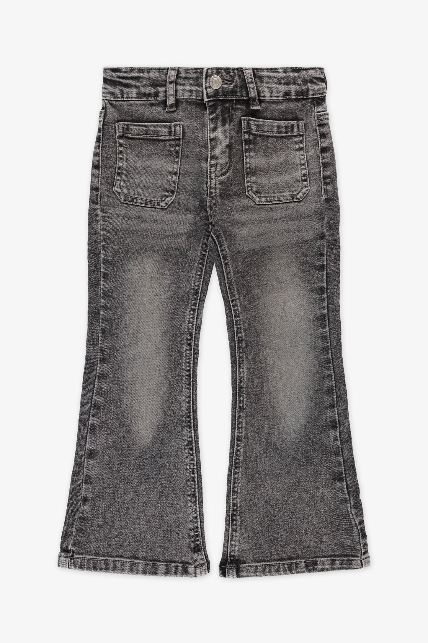 Jeans jambe évasée - Enfant fille && DENIM GRIS