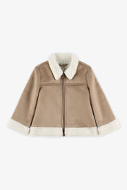 Manteau aviateur réversible en faux suède - Enfant fille && BEIGE
