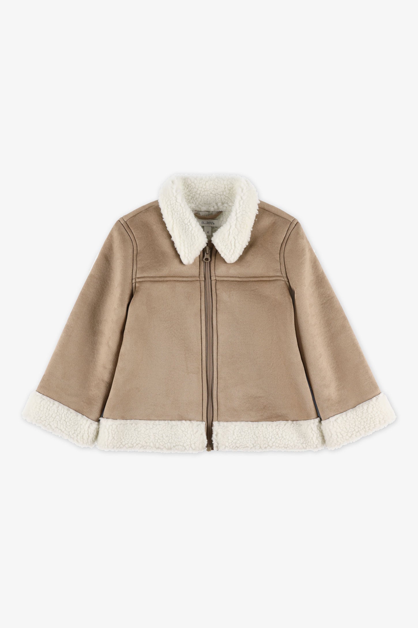 Manteau aviateur réversible en faux suède - Enfant fille && BEIGE