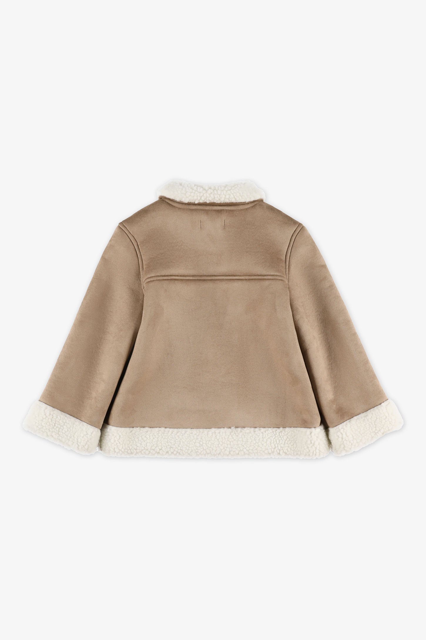 Manteau aviateur réversible en faux suède - Enfant fille && BEIGE