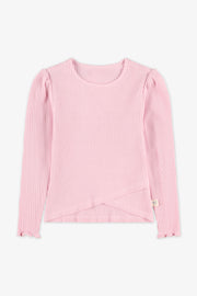 Chandail manches longues col rond - Enfant fille && ROSE