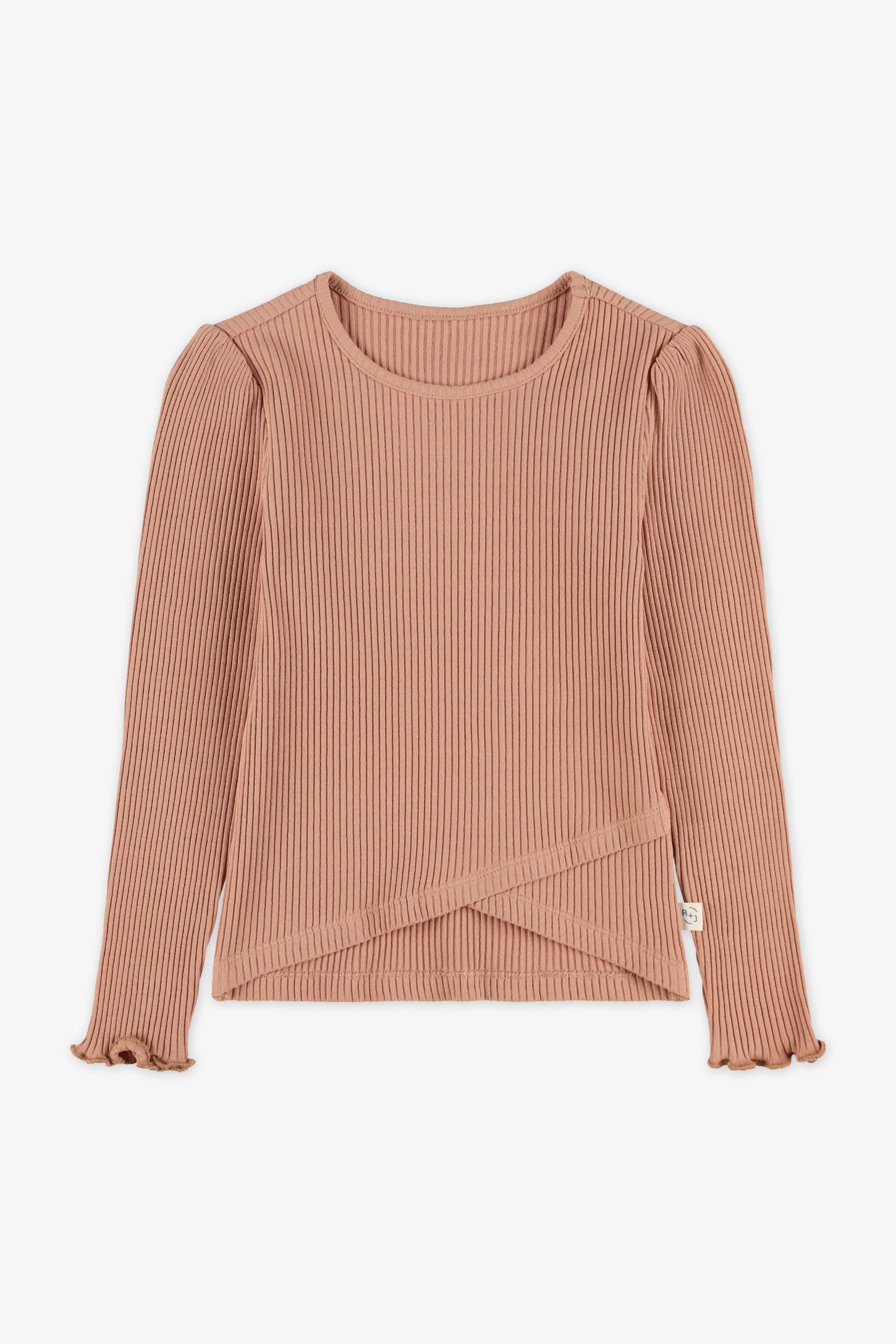 Chandail manches longues col rond - Enfant fille && BRUN