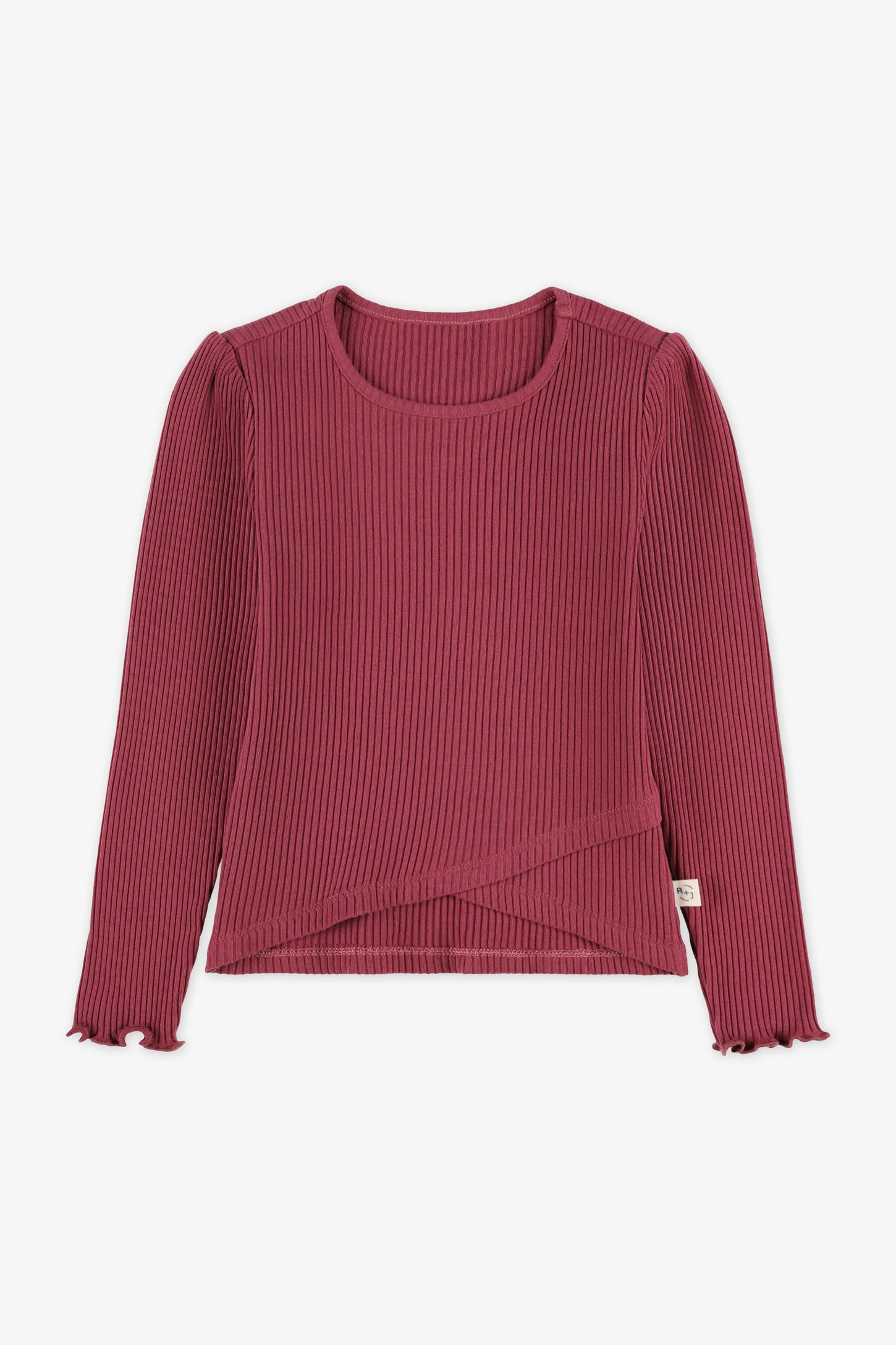 Chandail manches longues col rond - Enfant fille && MARRON