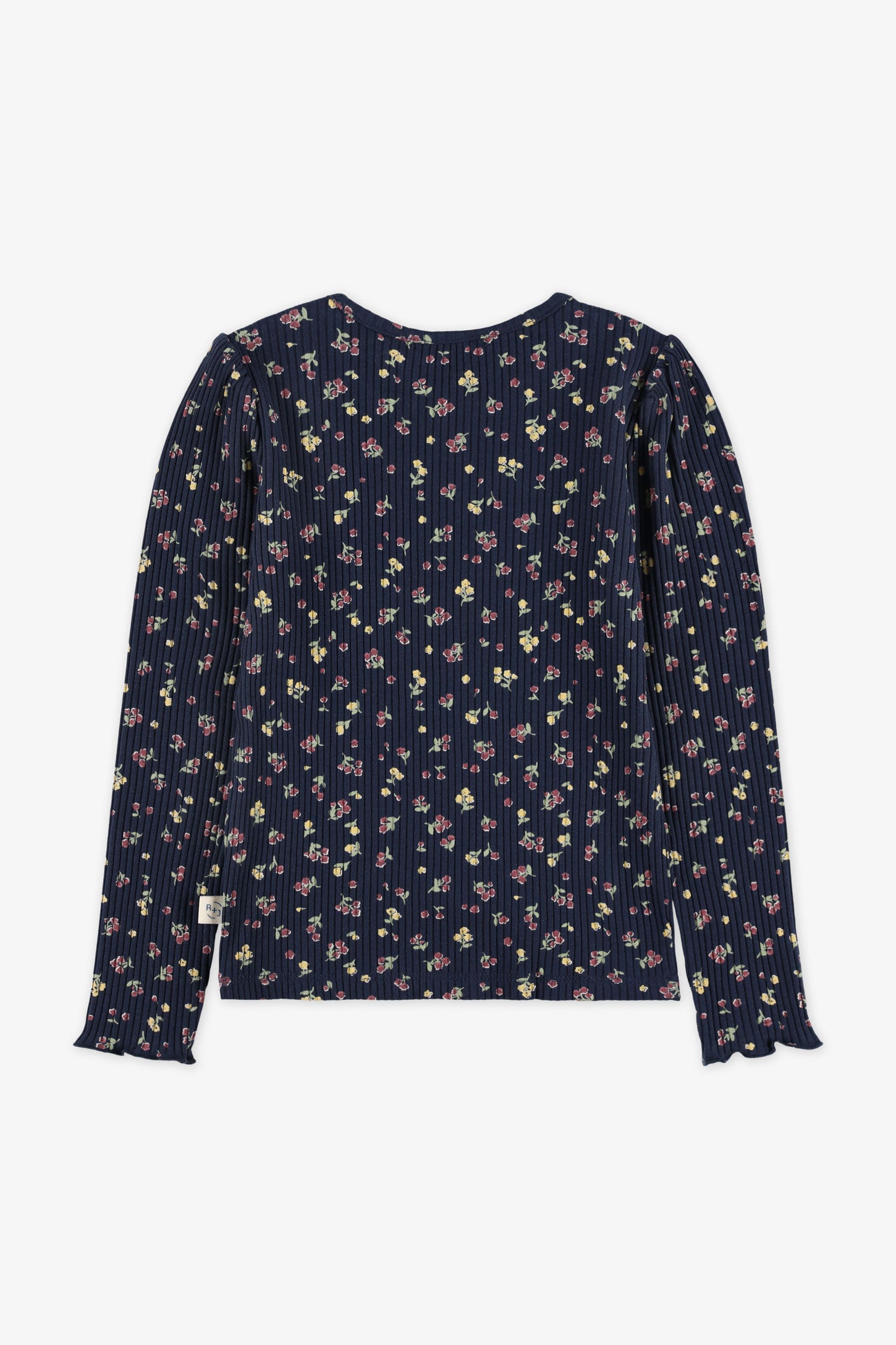 Chandail manches longues col rond - Enfant fille && MARIN/MULTI