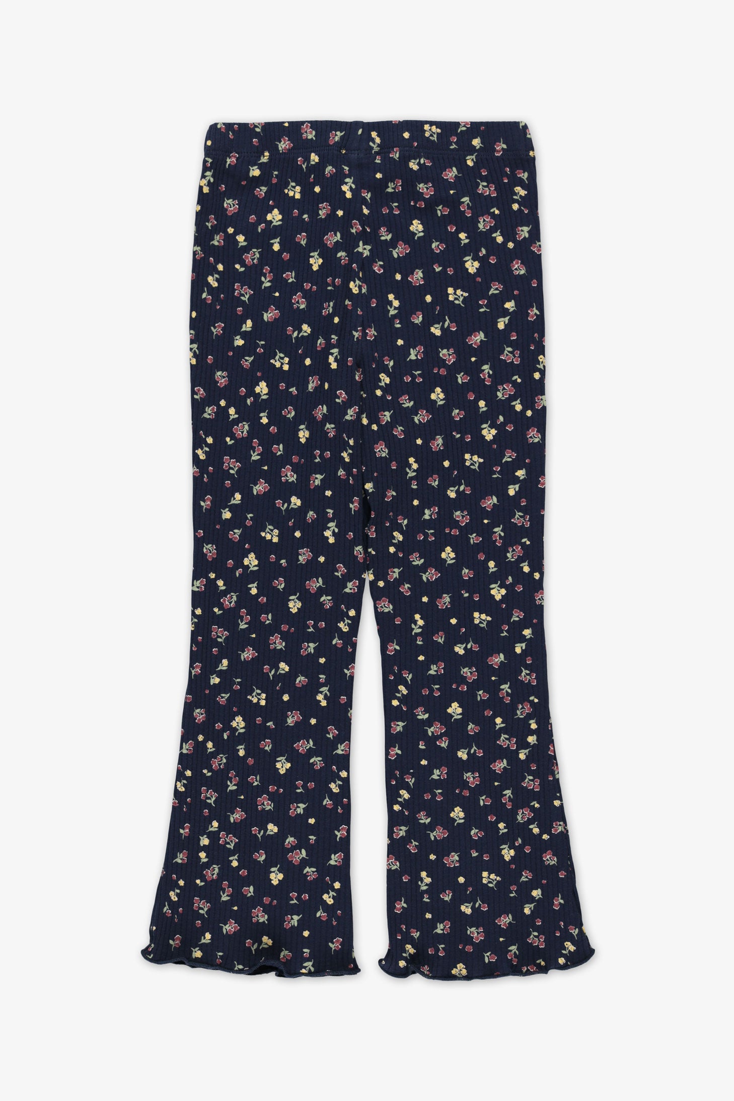 Legging jambe évasée côtelée - Enfant fille && MARIN/MULTI