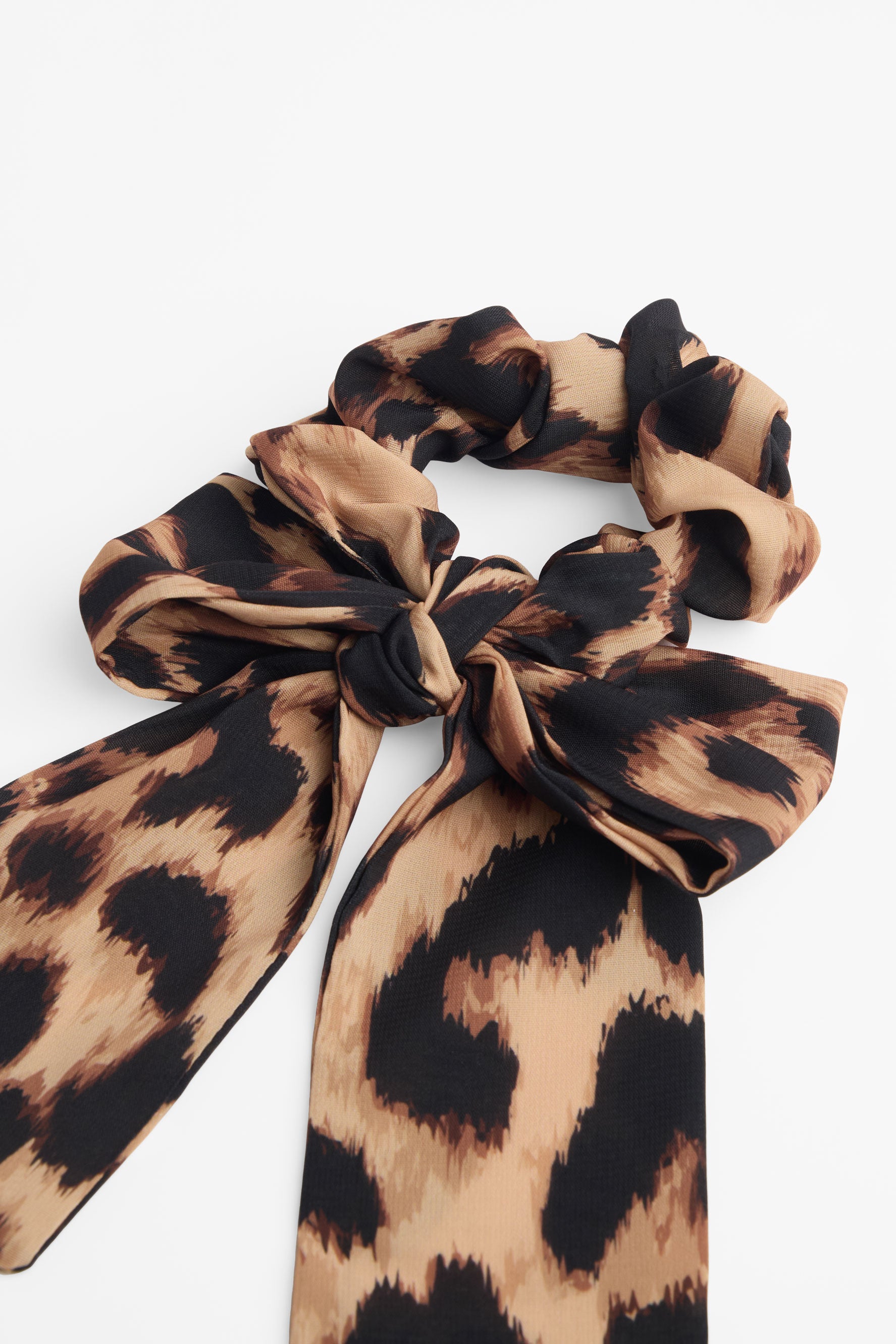 Élastique à cheveux satin imprimé léopard - Enfant fille && BEIGE/MULTI