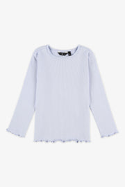 Chandail manches longues côtelé - Bébé fille && BLEU