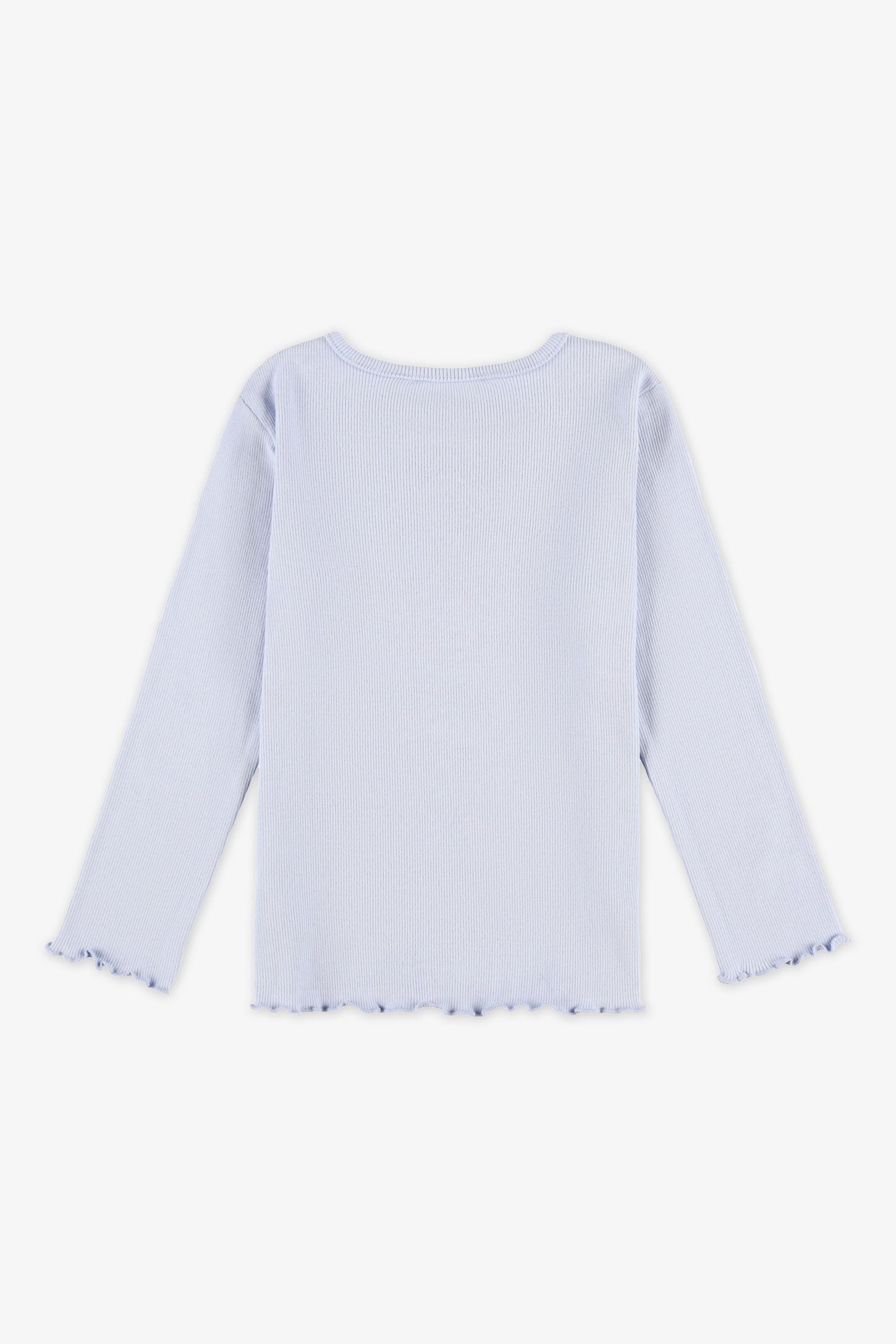Chandail manches longues côtelé - Bébé fille && BLEU