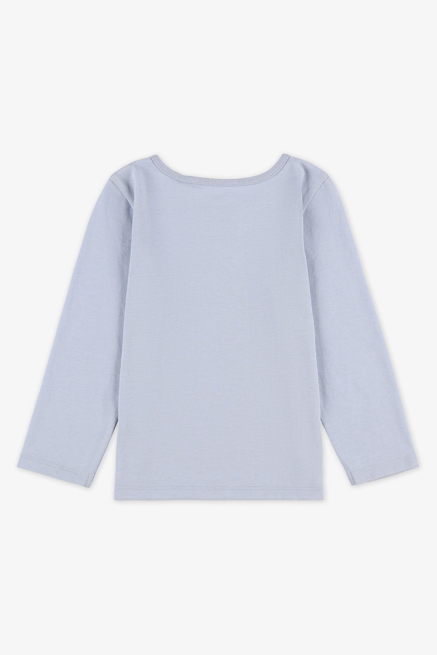 Chandail col rond manches longues - Bébé fille && BLEU