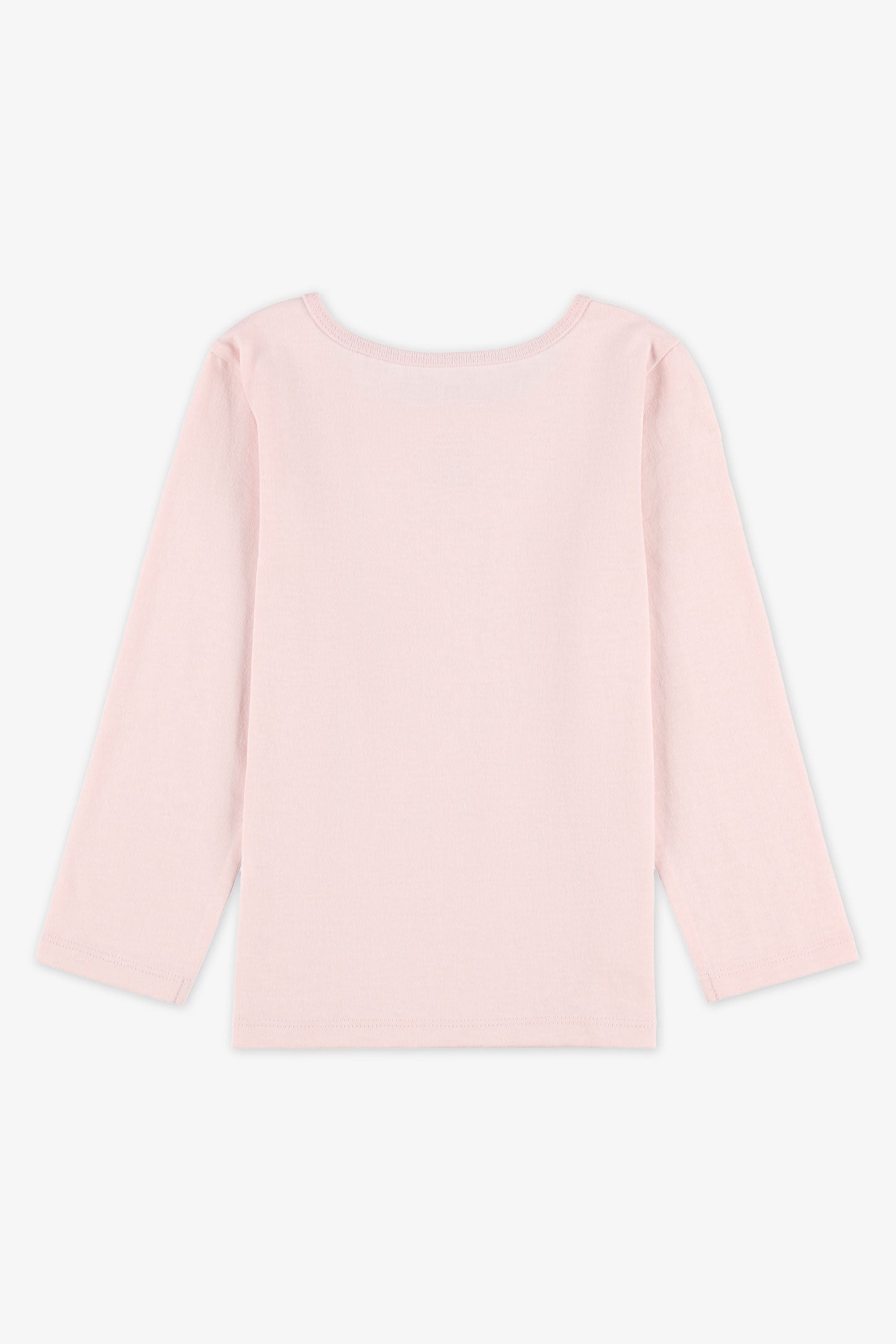 Chandail col rond manches longues - Bébé fille && ROSE PALE