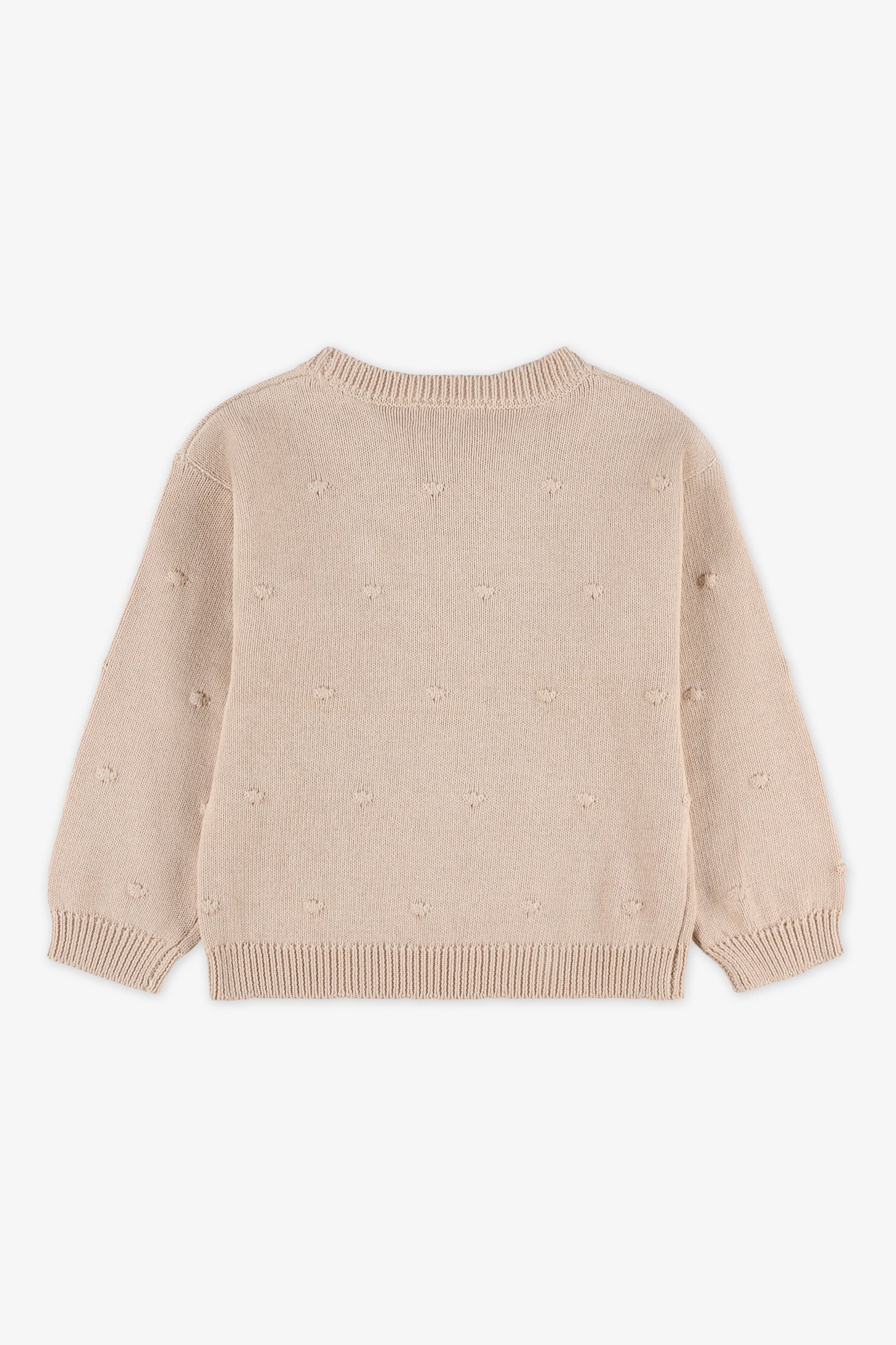Chandail col rond tricot - Bébé fille && BEIGE