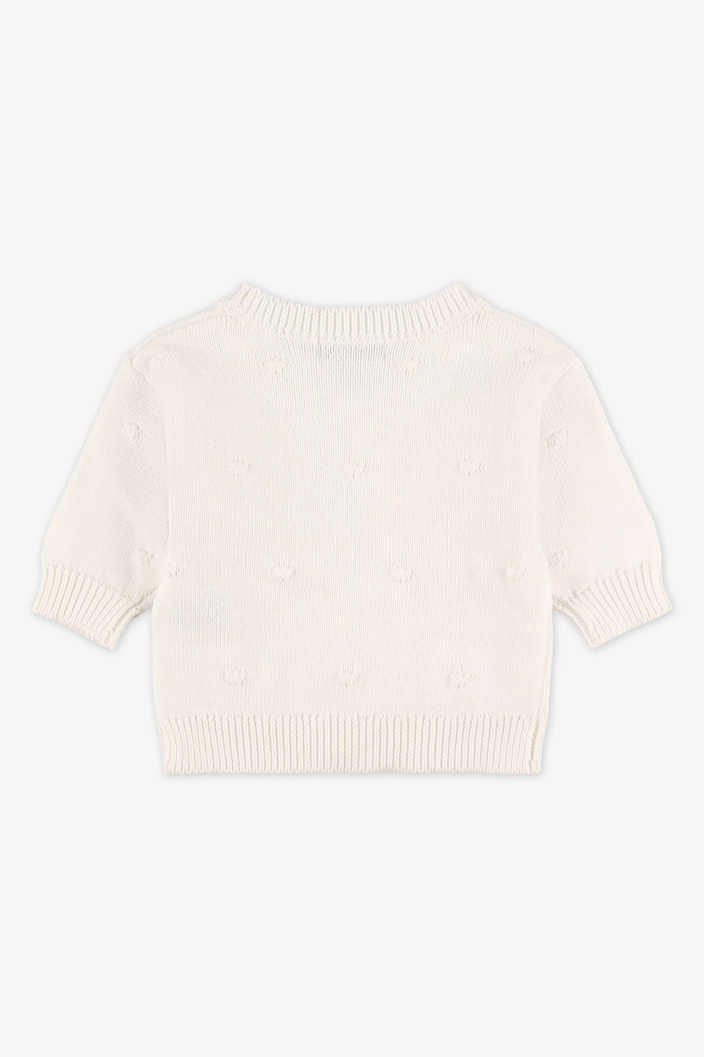 Chandail col rond tricot - Bébé fille && BLANC CASSÉ