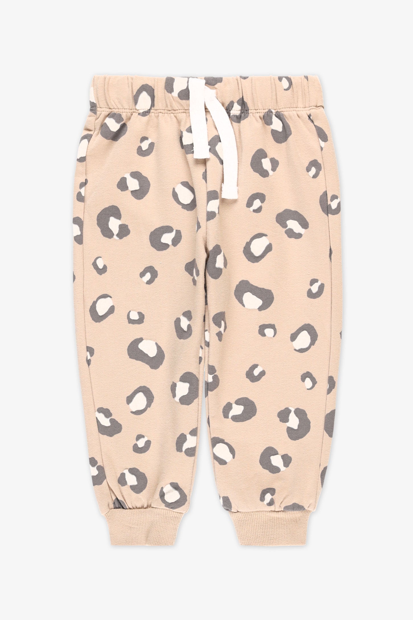 Pantalon jogger coton ouaté - Bébé fille && BEIGE/MULTI
