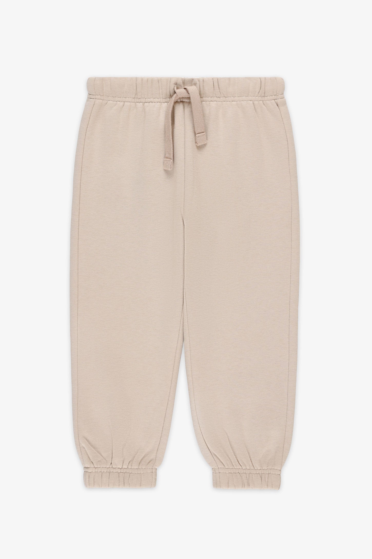 Pantalon jogger coton ouaté - Bébé fille && BEIGE
