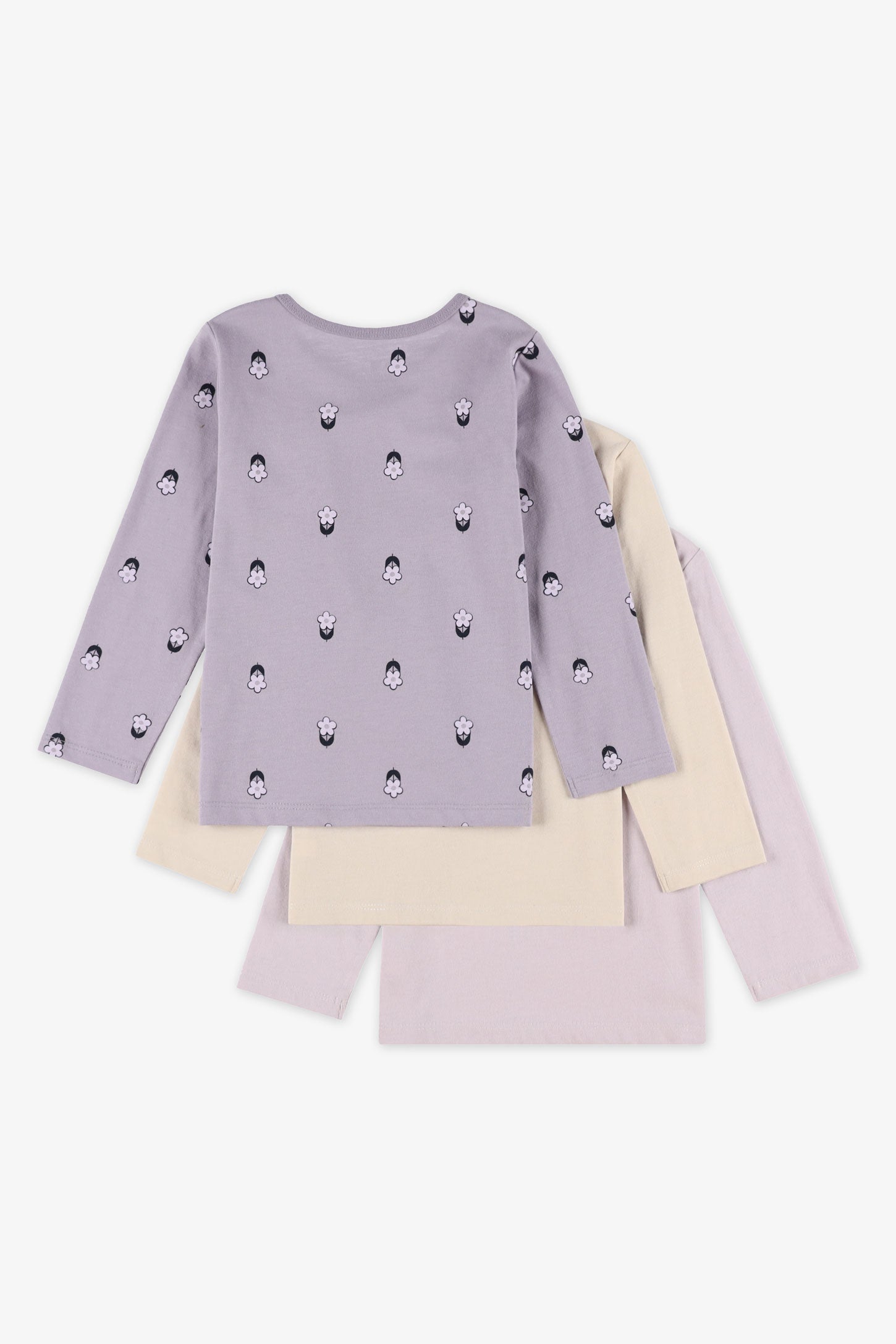 Lot de 3 chandails manches longues coton - Bébé fille && LILAS