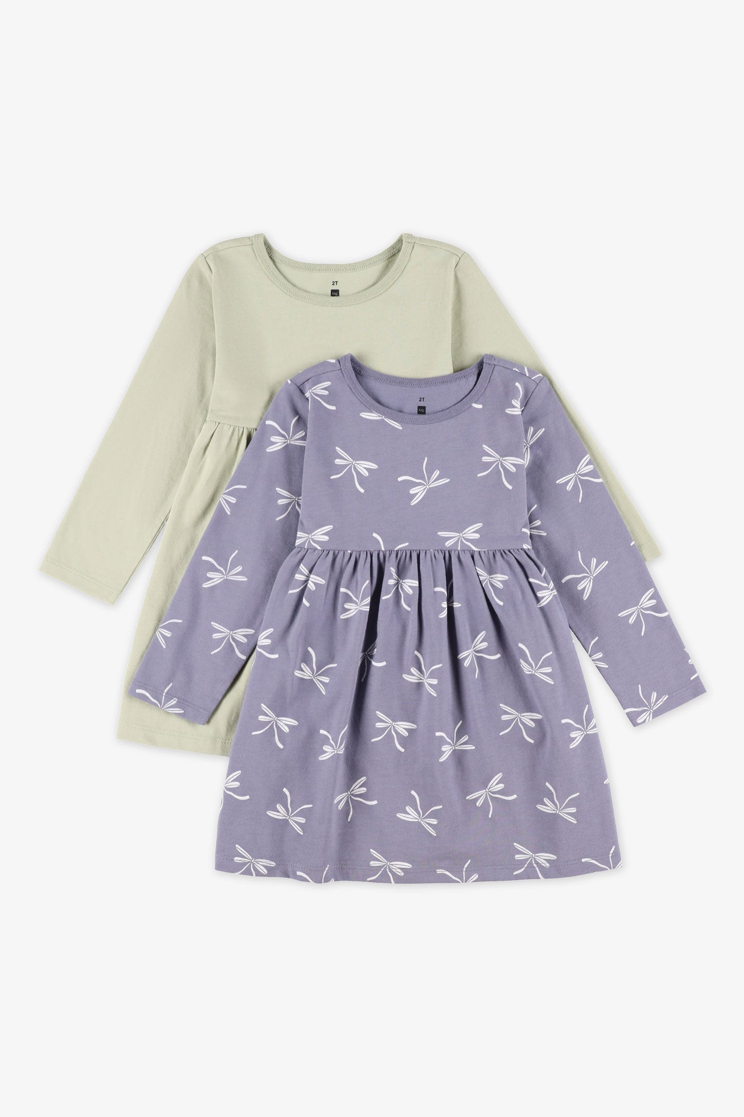 Lot de 2 robes en coton, 2T-3T - Bébé fille && GRIS MULTI
