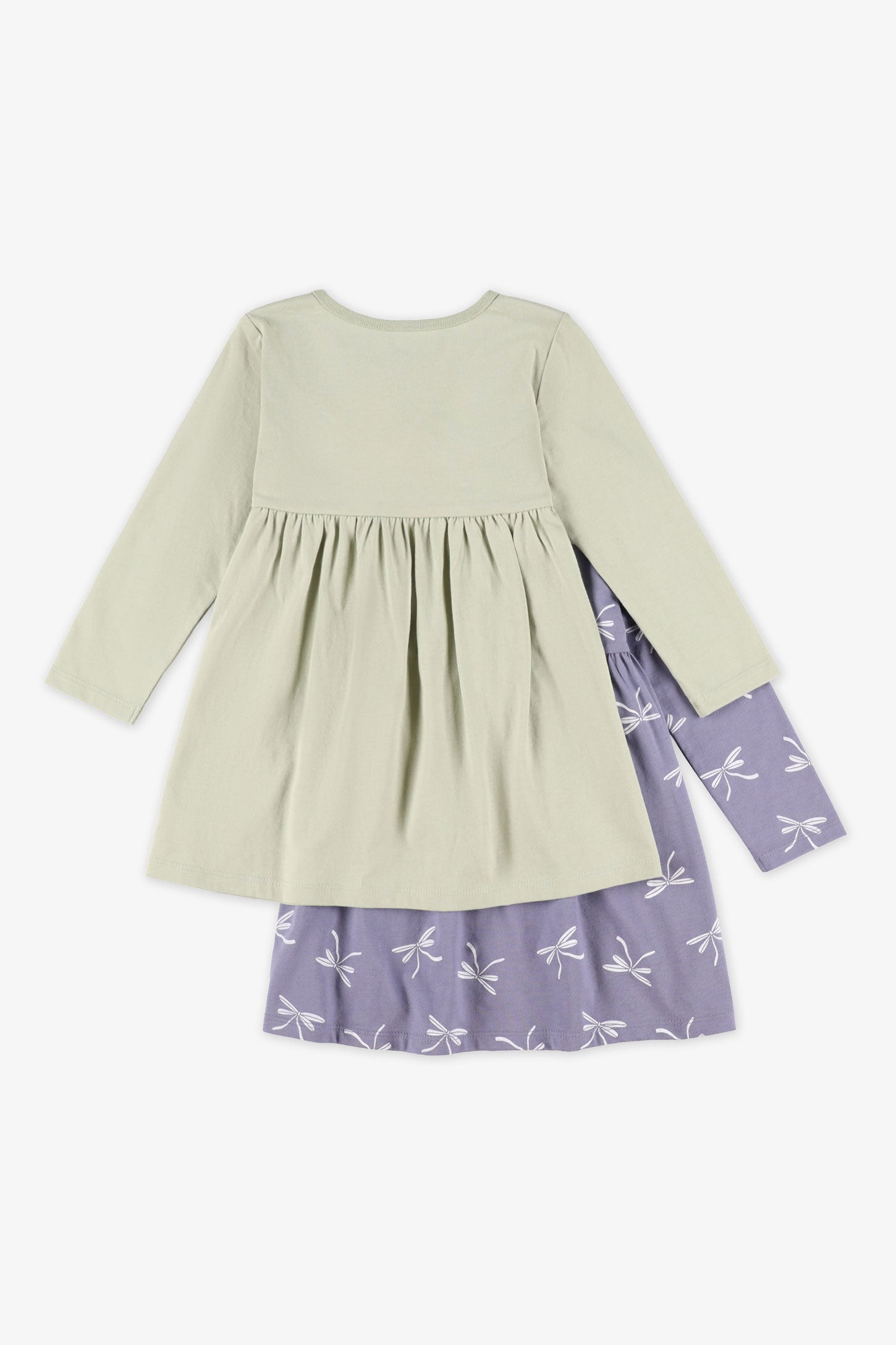 Lot de 2 robes en coton, 2T-3T - Bébé fille && GRIS MULTI