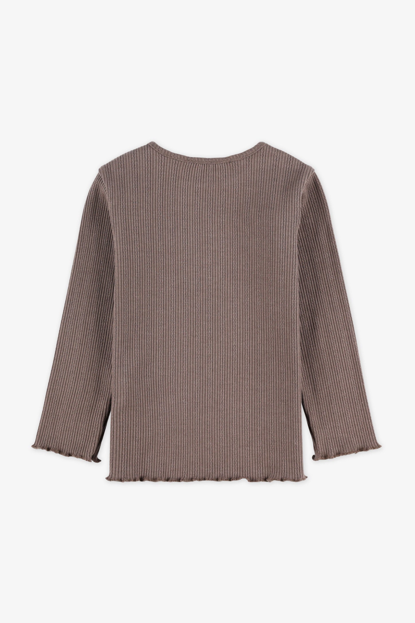Chandail manches longues coton - Bébé fille && TAUPE