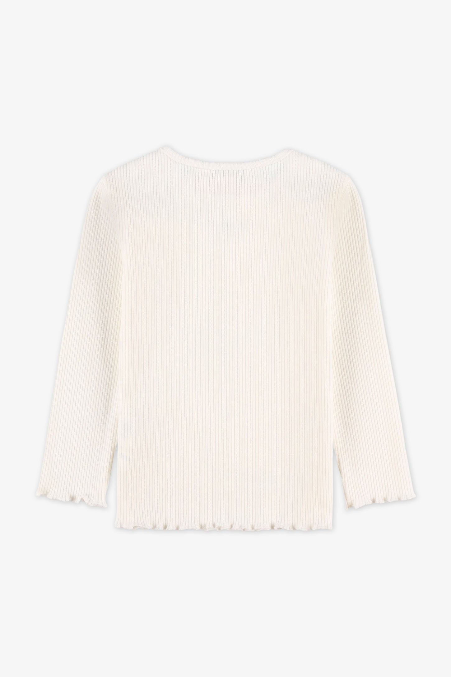 Chandail manches longues coton - Bébé fille && BLANC CASSÉ