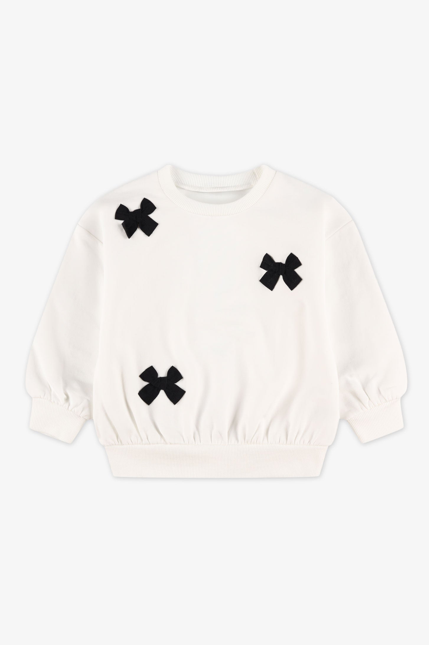 Chandail coton ouaté - Bébé fille && BLANC CASSÉ
