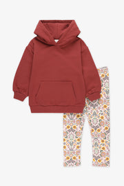 Ensemble tunique ouaté et legging - Bébé fille && ROUGE