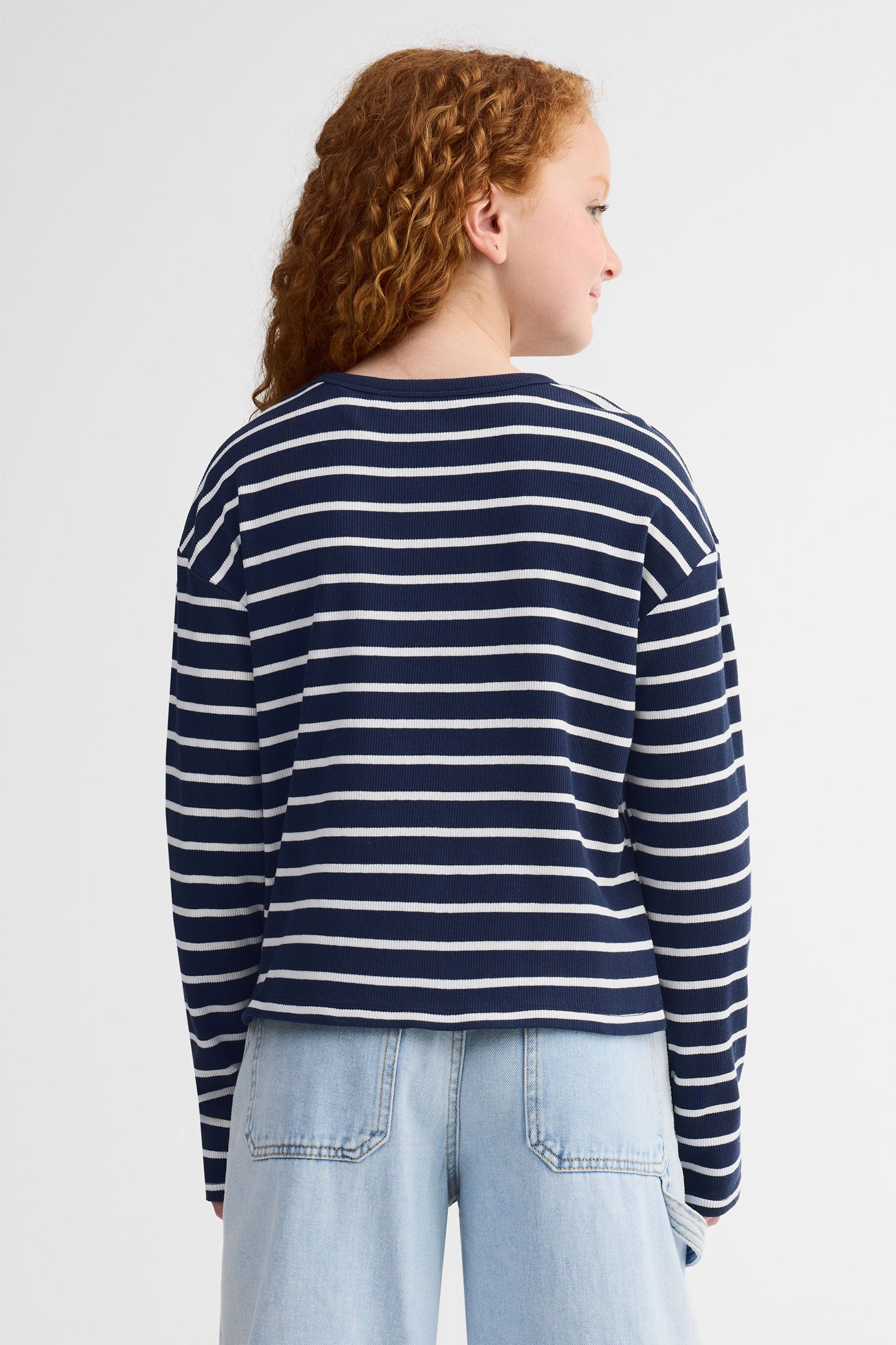 Chandail manches longues coton, 2/25$ - Ado fille && MARIN/MULTI