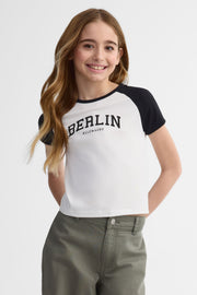 T-shirt col rond, 2/25$ - Ado fille && NOIR