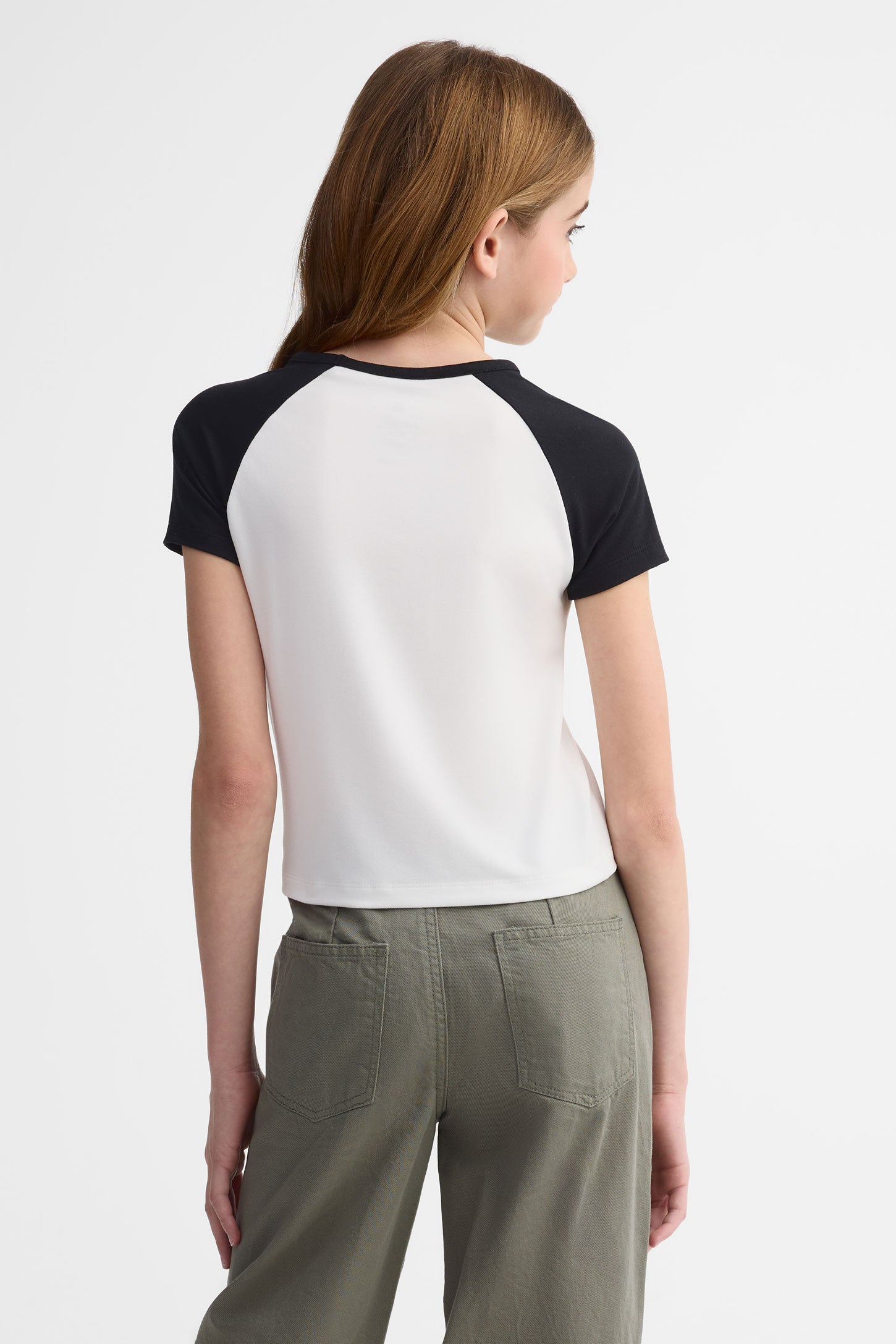 T-shirt col rond, 2/25$ - Ado fille && NOIR